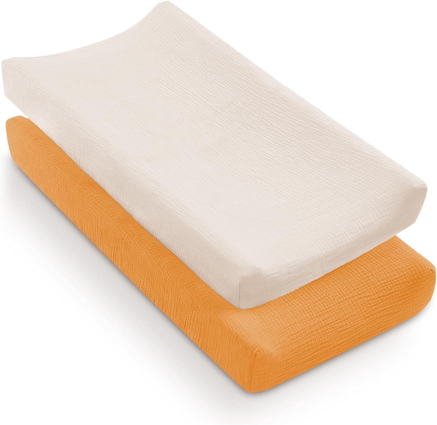 2Pcs Changing Pad Cover Pure Cotton Diaper Changing Pad with Elasticated Straps Soft Breathable Changing Pad Cover Diaper Changing Pad Suitable for Travelling (Brownish)