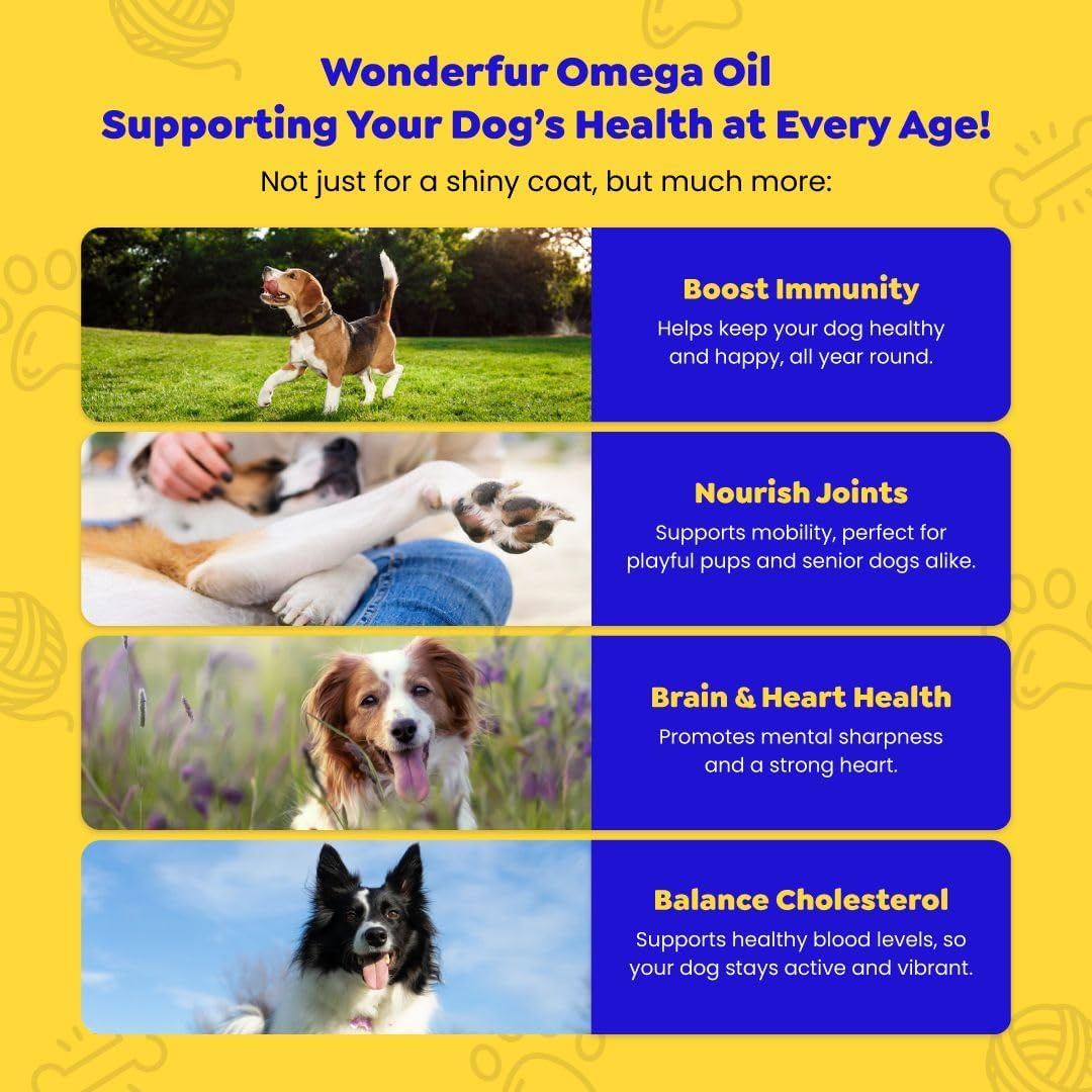 Wonderfur Omega Oil for Dogs and Cats &ndash; Natural Omega 3, 6, 9 Tasmanian Atlantic Salmon Fish Oil Supplement for Skin, Coat, Joint, and Immune Support &ndash; Australian-Made Pet Health Product image number 6