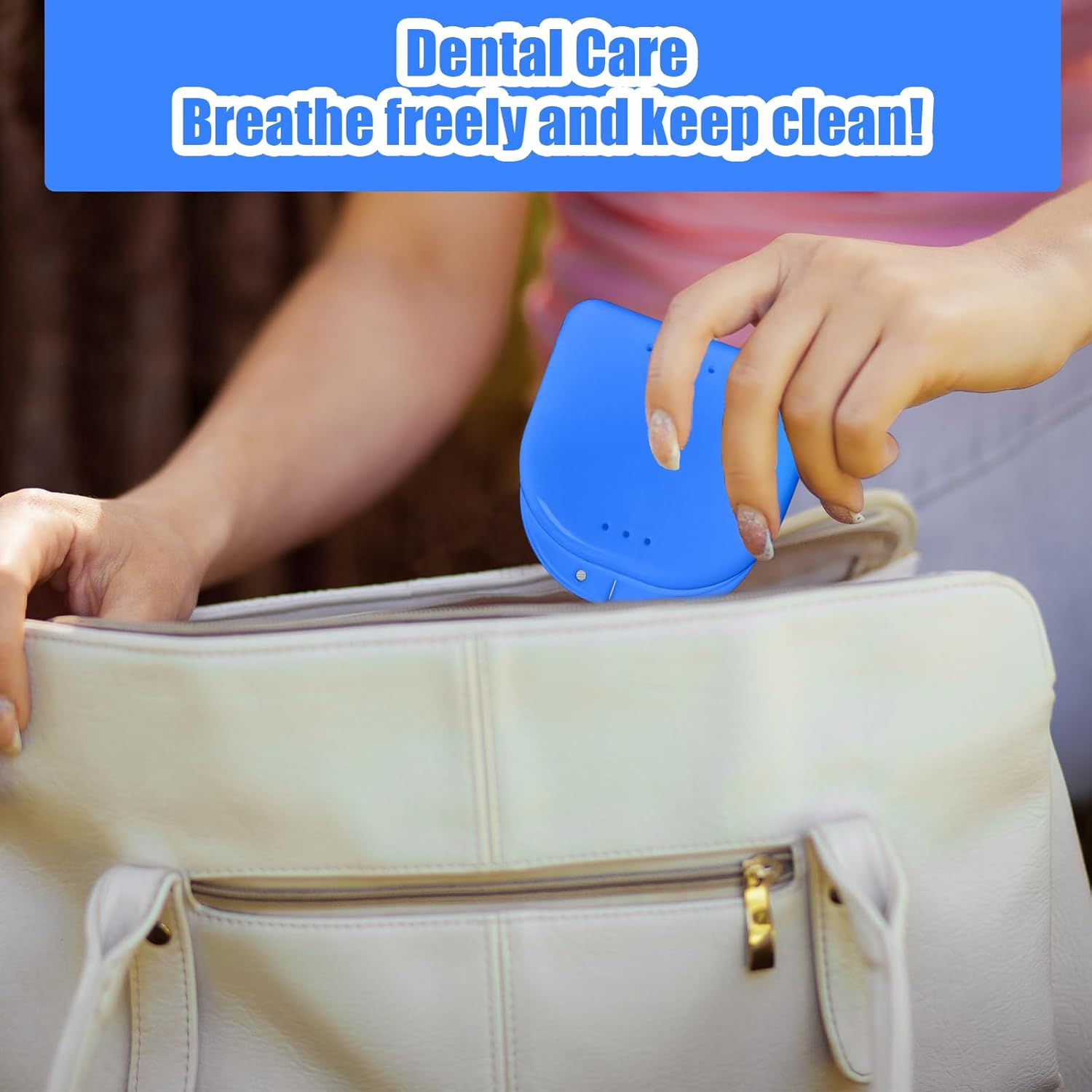 Denture Case, 10 PCS Plastic Orthodontic Retainer Case for Travel, Daily Outing (5 Colors) image number 1