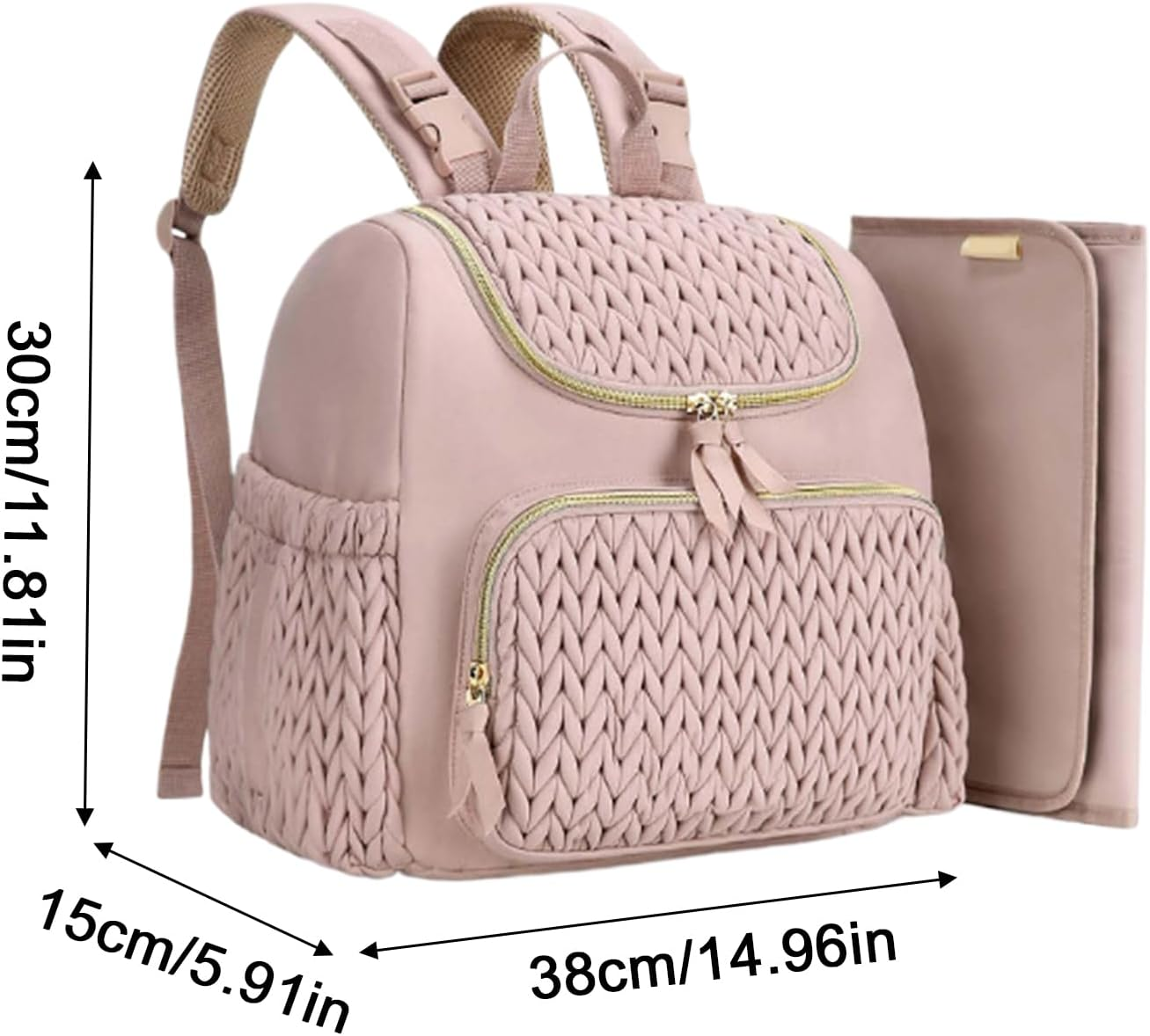 Baby Changing Bag Backpack, Diaper Backpack with Portable Changing Mat & Waterproof Organizer Storage for Mom Dad Travel Maternity Daily Outdoor Trips image number 5