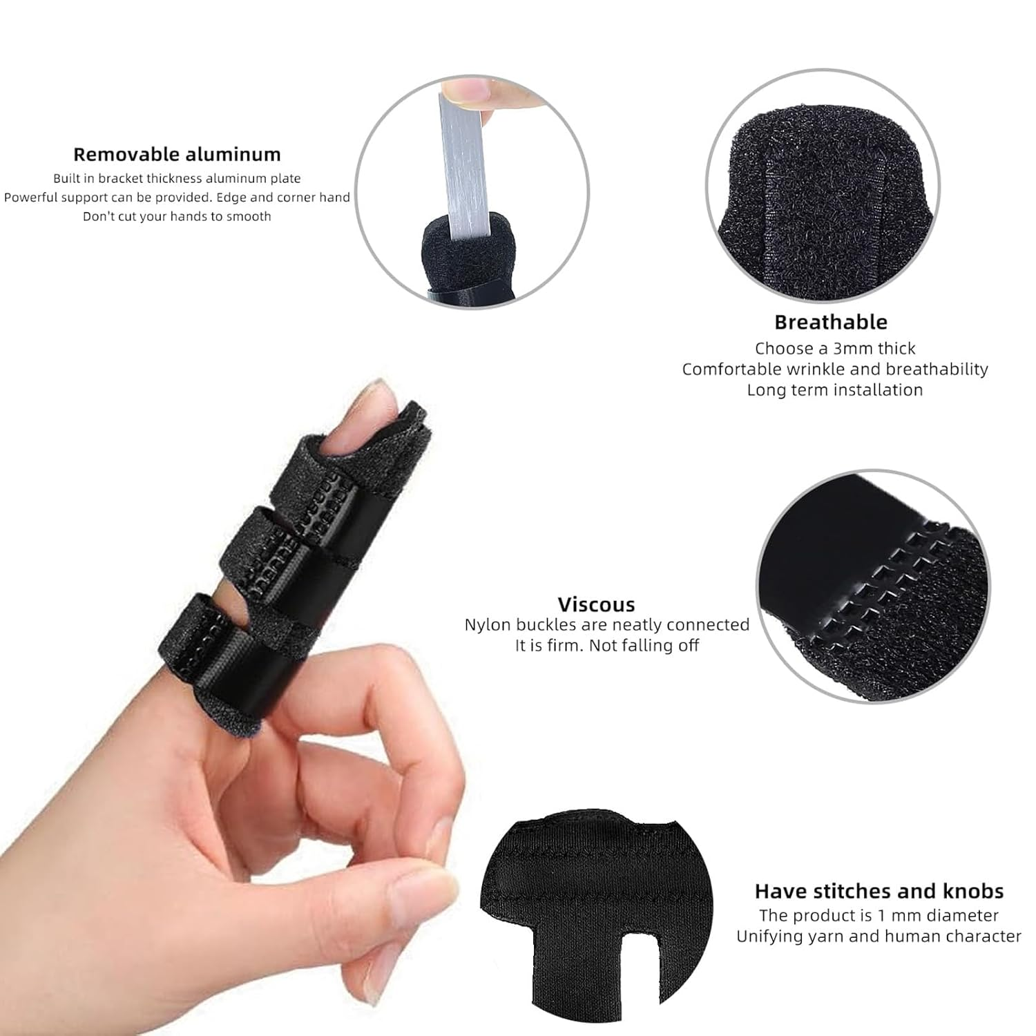 Finger Splint - 4 Pcs Trigger Finger Splints Brace for Broken Finger Protection, Knuckle Immobilization, Straightening Arthritis Pain Relief