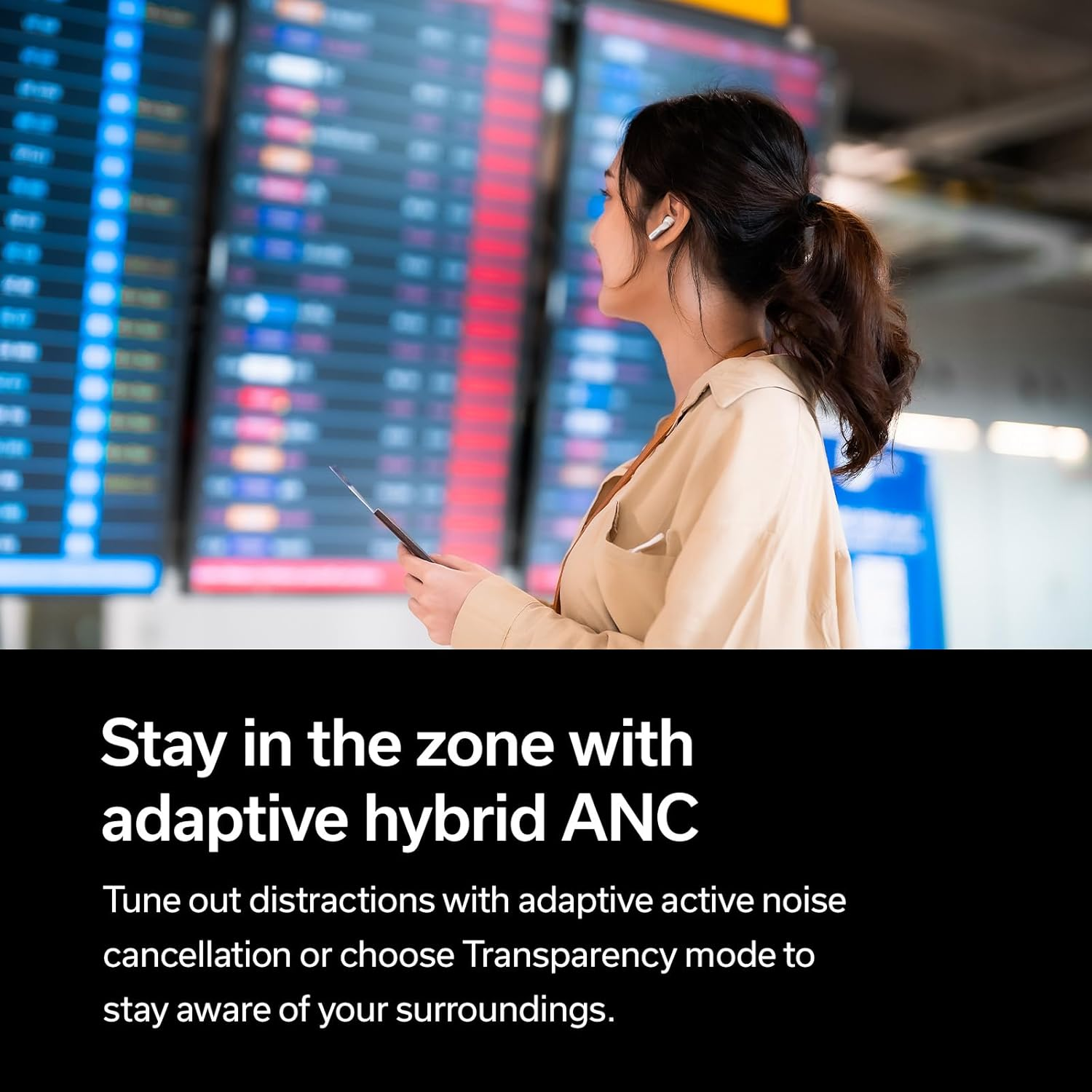 Denon AH-C840NCW True Wireless Earbuds, Bluetooth 5.3, Adaptive Hybrid Noise Cancelling, IPX4 Water Resistant, White image number 5