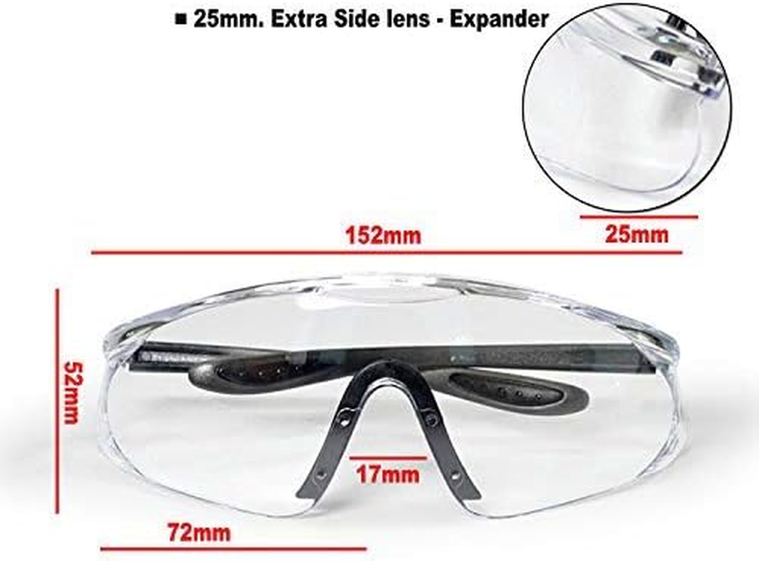 Powerlap Pro Safety Glasses anti Fog Extra Vision with Side Shields - Multi Purpose | anti Scratch - Impact Resistant | Eye Protection Clear Glasses Protective Glasses Safety Goggles Shooting Glasses image number 5