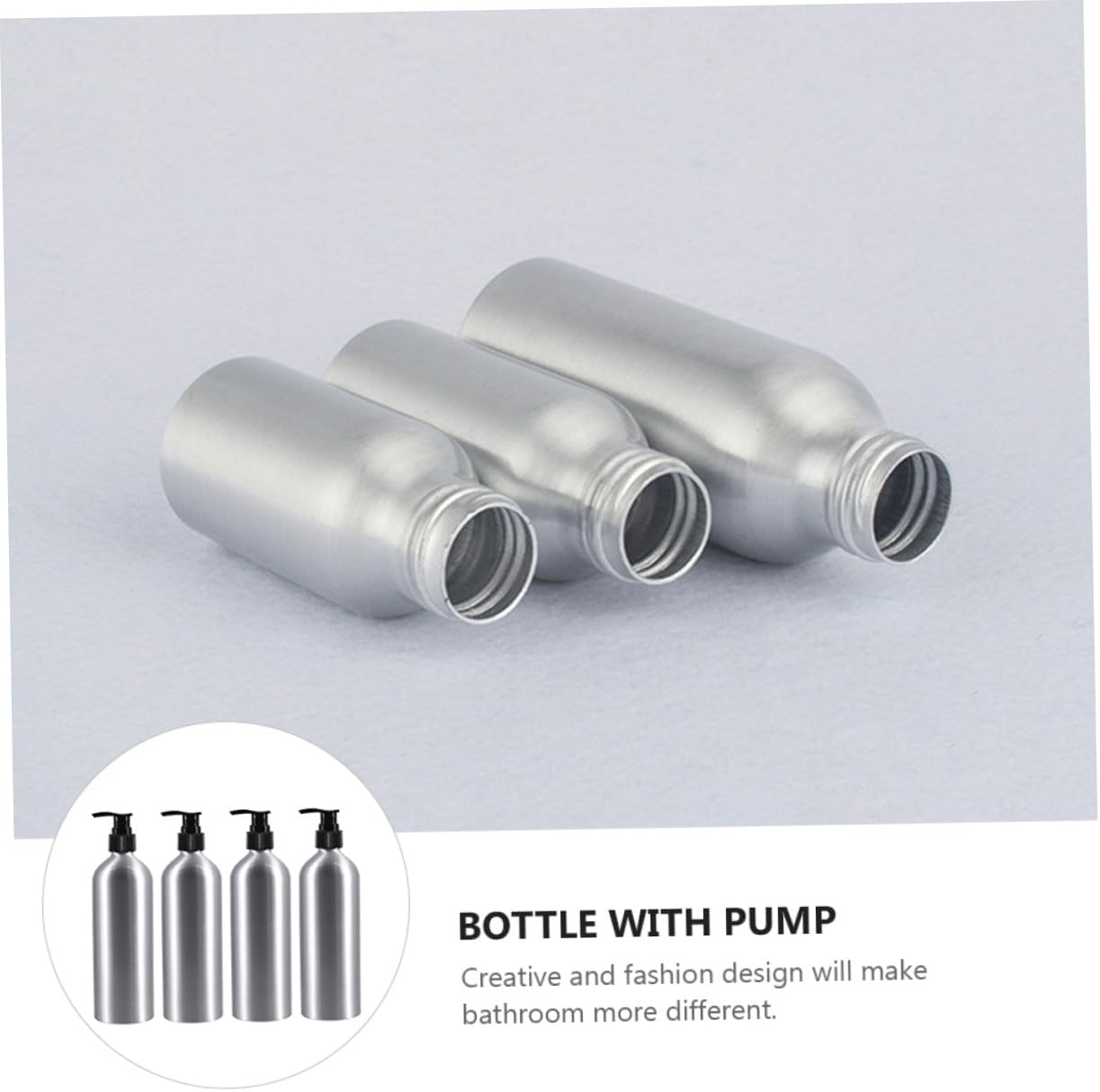 SOLUSTRE 4Pcs Aluminum Bottle Pump Head for Shampoo Bottle Liquid Dispenser for Bathroom Travel Use image number 3