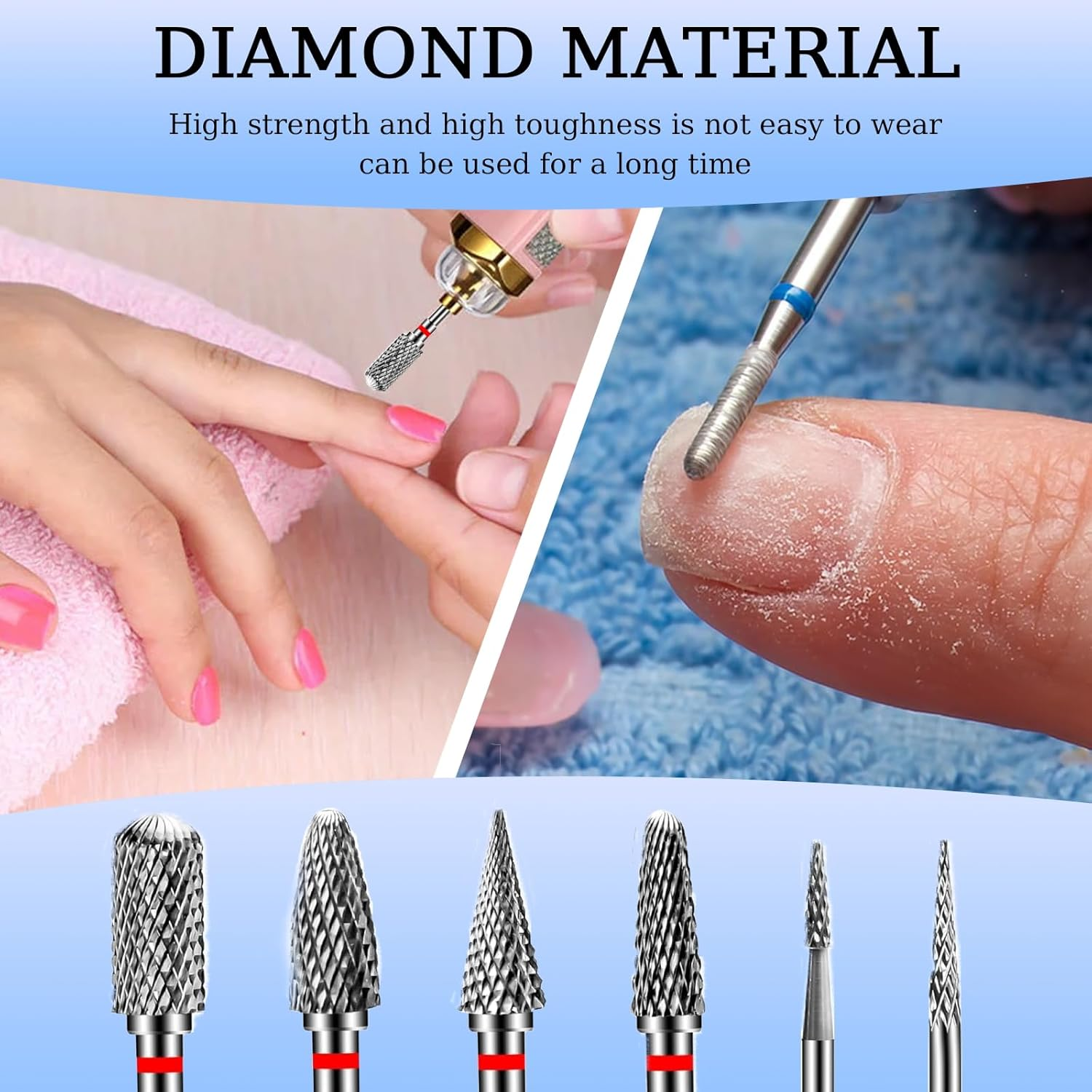 Nail Drill Bits, 6 Pieces Nail Drill Set, Nail Cutter Attachments, Professional for Manicure Pedicure, Alloy Tungsten Steel Bits (Stilc) image number 4