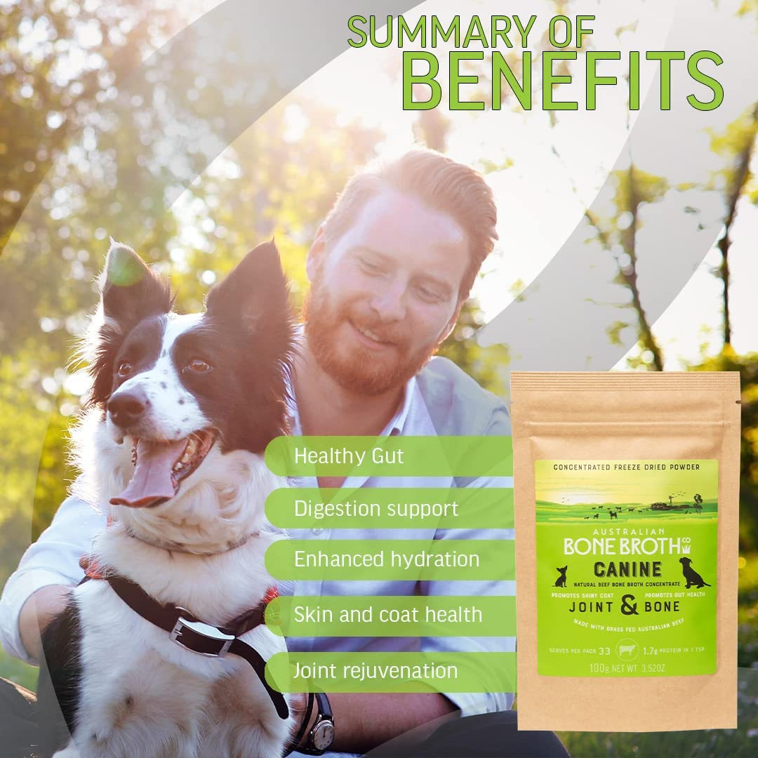 Pet Beef Bone Broth Powder - Protein, Amino Acid Profile. Improve Gut, Joint and Bone Health. Helps Maintain Muscle and Immunity, 100 Grams image number 3