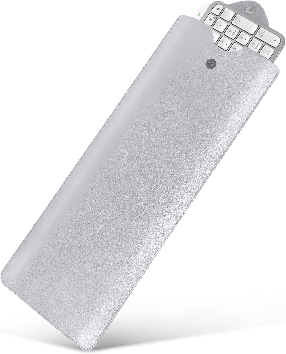 Geekria Full Size Slim Keyboard Sleeve Case, Vegan Leather Travel Bag, Keyboard Protective Cover for Logitech MK955/ K950/ MX Keys S/MX Keys Advanced Wireless Illuminated (Dark Grey)