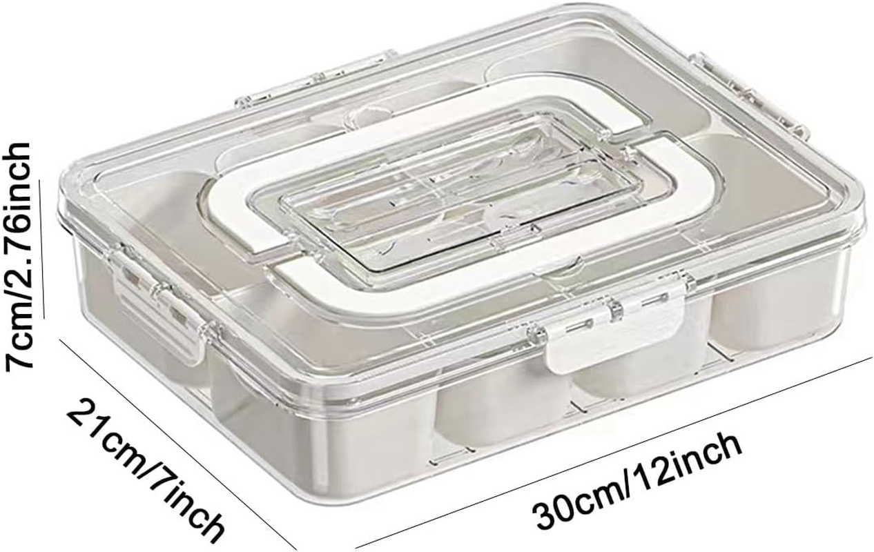 Vivoglow Transparent Plastic Snack Box with Adjustable Dividers, Snack Containers for Kitchen Organisation, Picnics, and Outdoor Activities image number 3