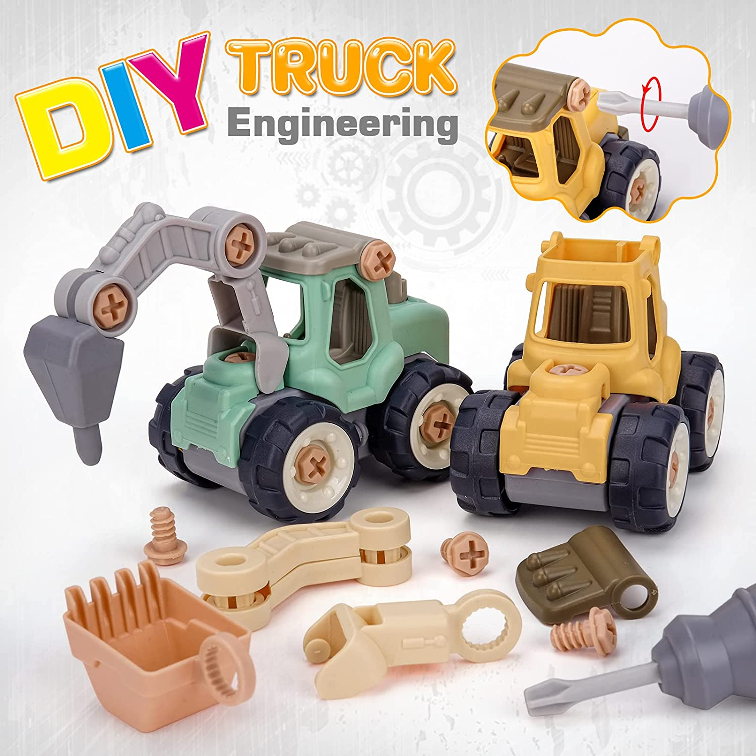 Take Apart Play Vehicles Set 4 PCS for Toddlers - Great Gifts for Boys image number 2