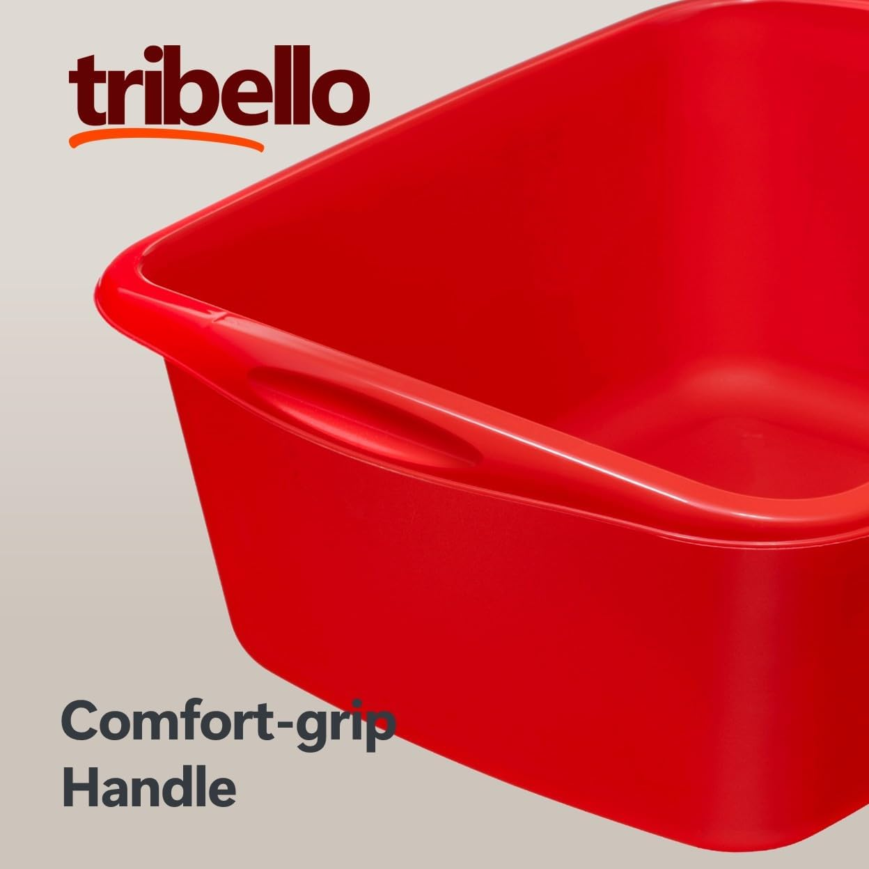 Tribello 2-Pack Dish Pans for Kitchen Sink, Plastic Tub Dishpan Wash Basin and Foot Bath for Soaking Feet, Wash Bucket for Washing and Storage Cleaning Supplies - 12 Quarts - Heavy Duty - (Red) image number 6