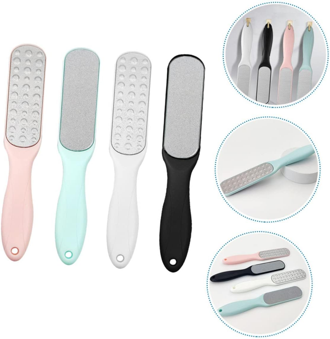 FOYTOKI 4Pcs Stainless Steel Foot File and Callus Remover Pedicure Kit with Dual-Sided Rasp for Dead Skin Removal Household Foot Care Tool Suitable for Pedicure and at Home image number 3