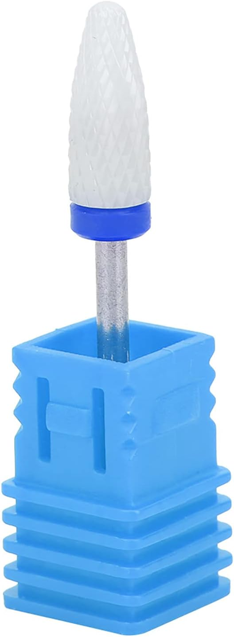 Sorandy Lightweight Portable Nail Drill Bit, Corn Head, Ceramic Parts, Easy to Use, Small Size, Intersection Stripes, Ideal for Nail Work from Carving to Polishing, Reshaping (Medium Grinding M Blue image number 4