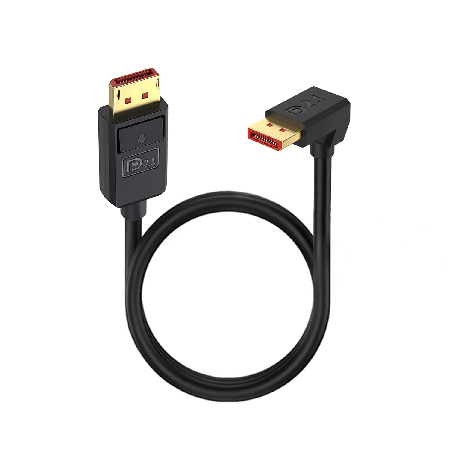 Duttek 16K Displayport 2.1 Cable 50Cm, DP2.1 Male to Male Cable 40Gbps Video Displayport Cable Support 16K@30Hz, 8K@120Hz, 4K@240Hz, HDR, HDCP2.2, ARC for Gaming Monitor (Down Angle) image number 6