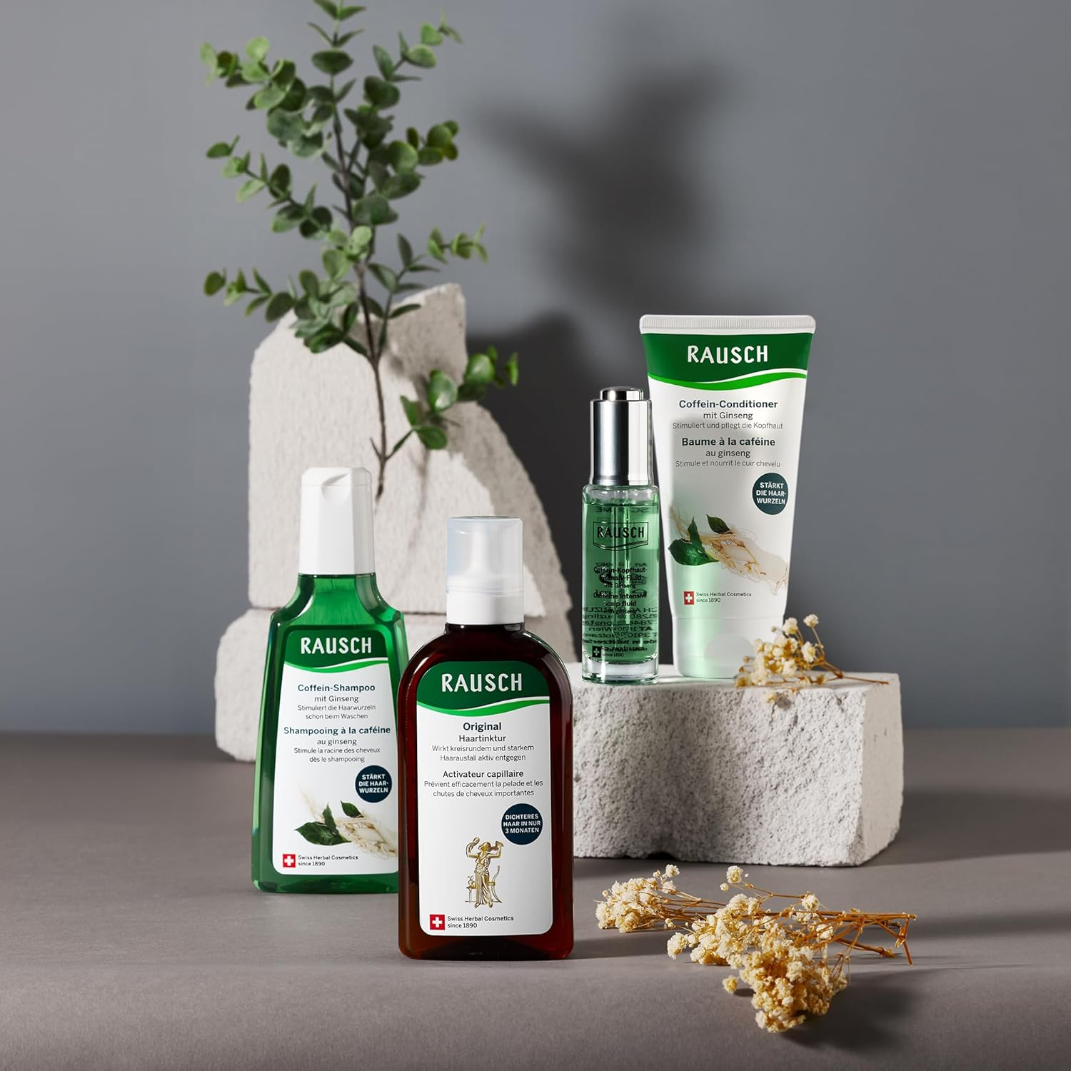 Rausch Caffeine Shampoo with Ginseng 200Ml -Relief for Hair Loss.