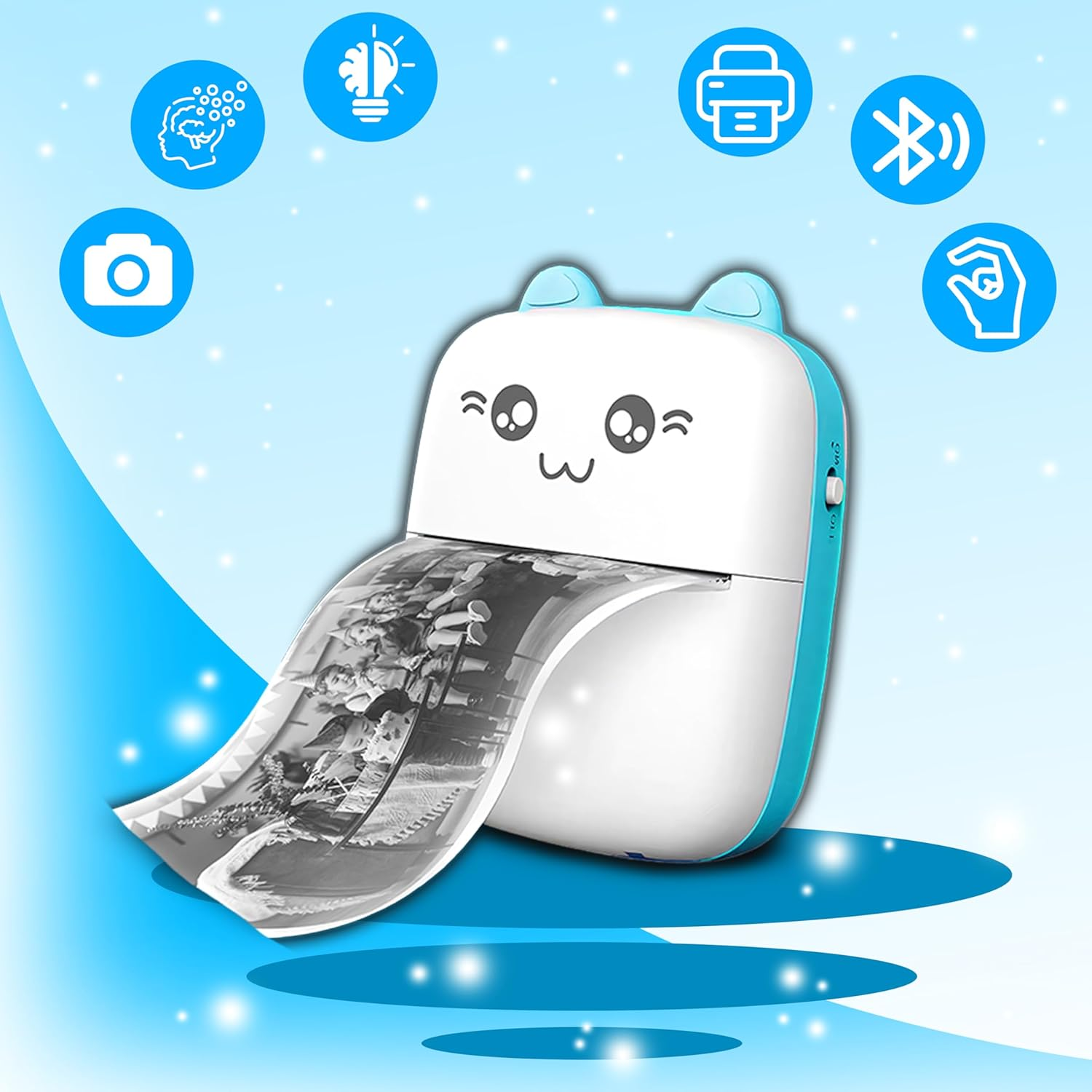 Retoo Mini Printer with 11 Rolls Printer Paper, Mobile Photo Printer, Portable Mini Photo Printer, Wireless Photo Printer, Thermal Printer, Smartphone Bluetooth Printer for List Journal image number 6