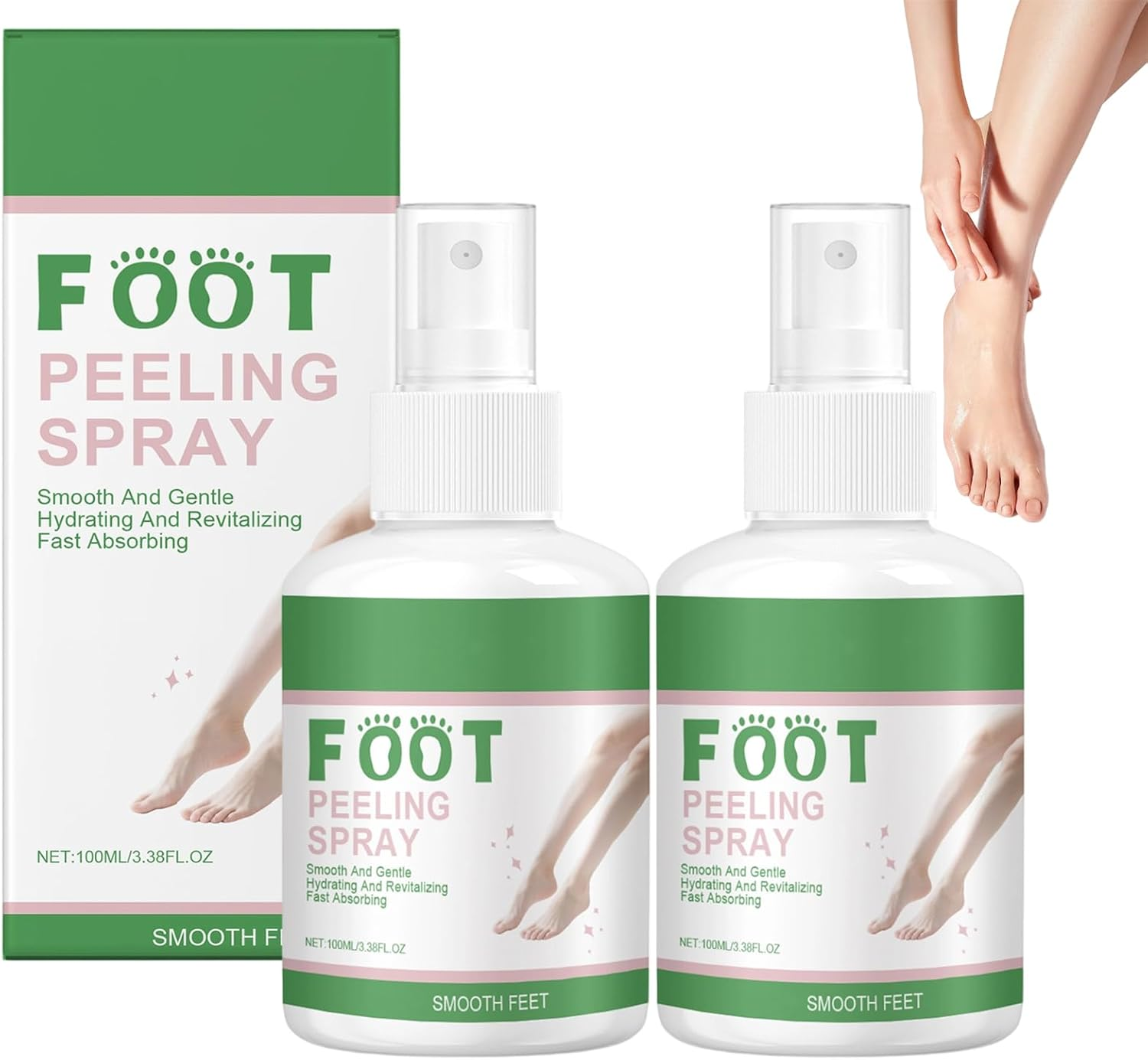 Foot Peeling Spray, Instant Foot Peeling Spray for Feet Exfoliating, Exfoliator & Moisturizing for Smooth Softer Feet for Women Men, Nourishing & Softening, Improve Rough Skin﻿ (1Pcs)