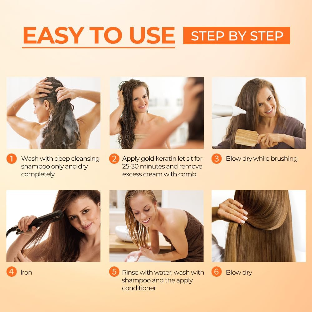 Karseell Repair Straightening Kit, 12 Weeks of Home Use Professional Straightening, Softer and Shinier Hair, All Hair Types