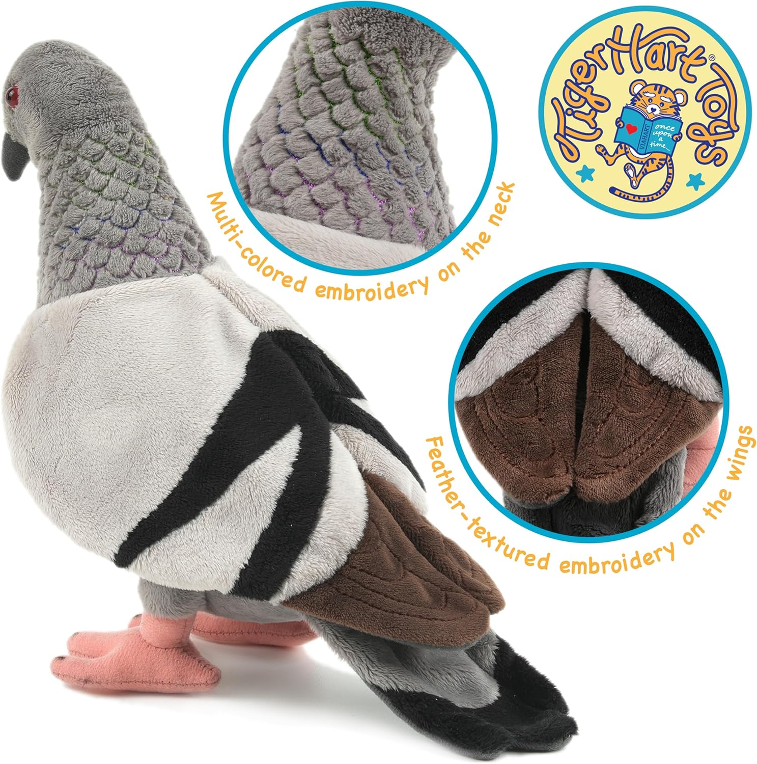Pepper the Pigeon - 7.5 Inch Stuffed Animal Plush Bird image number 4
