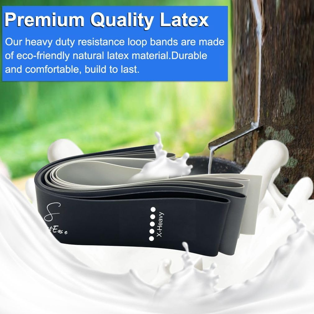 S Sportease Grey Booty Bands Set - 5 Piece Eco-Friendly Natural Latex Resistance Bands - Gym & Home Exercise, Pilates, Strength Training - Colour-Coded, Tear-Resistant Fitness Equipment image number 4