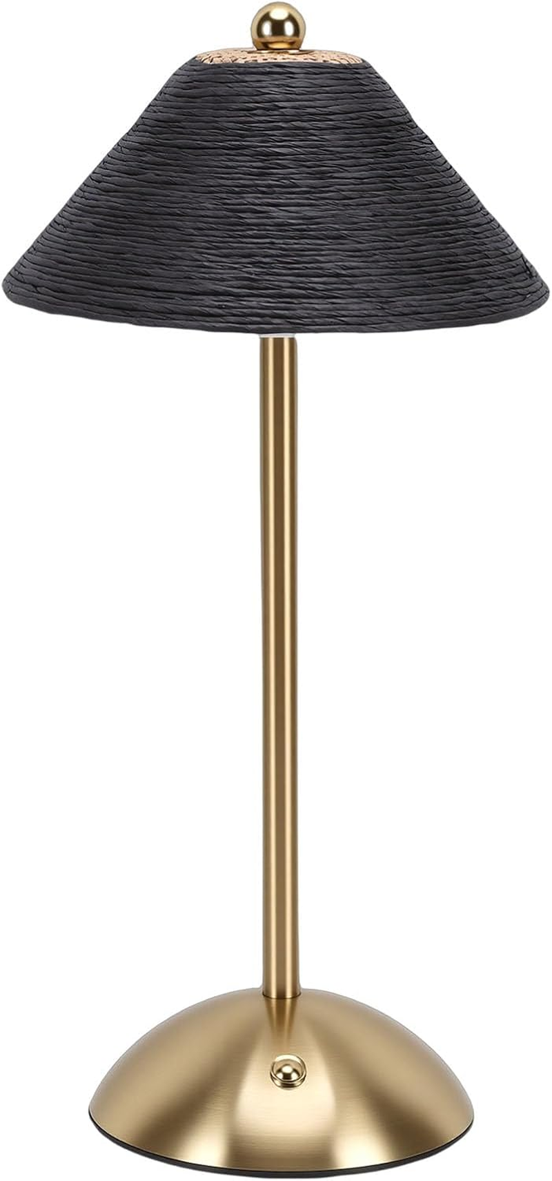 Dpofirs Boho Rattan Table Lamp, LED Rechargeable Reading Lights Night Light, 3 Color Touch Control Bedside Lamps for Nightstand, Bedroom, Living Room, 1200Mah (Black)