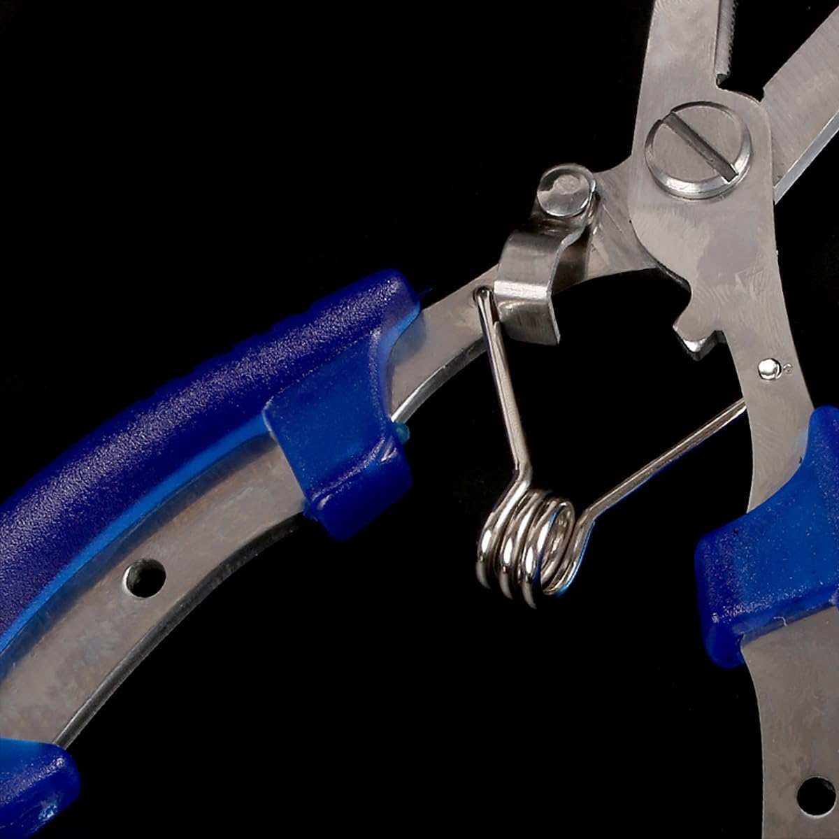 NUZAMAS Stainless Steel Blue Fishing Pliers - Curved Crimper Line Cut Anti-Rust Fish Catcher Control Gear