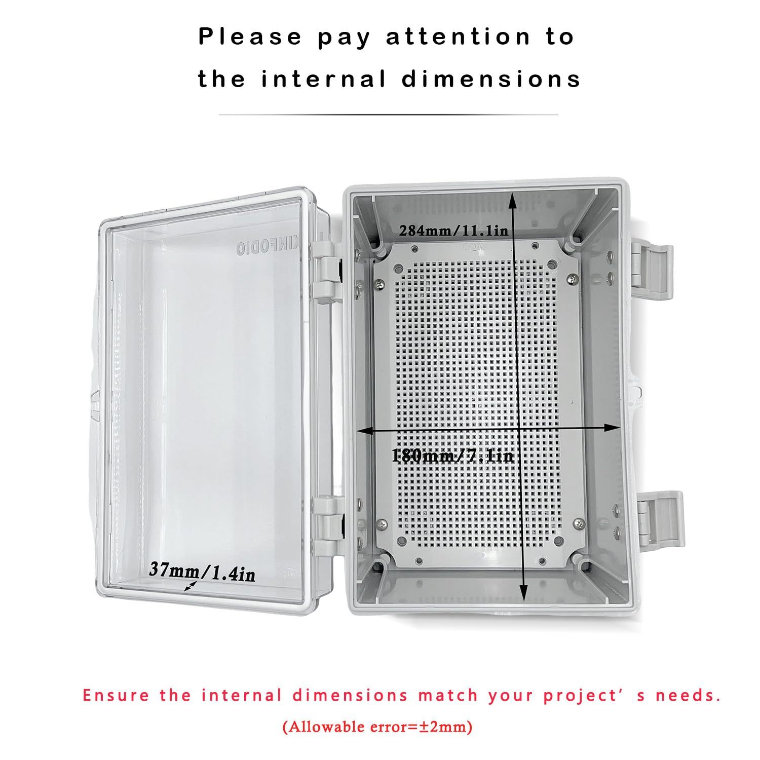 LUXINFODIO Outdoor Electrical Junction Box Clear Lid Waterproof with Excellent Sealing and Durability Compatible with POE and Power Meters for Electrical Projects External Dimensions 300*200*170Mm image number 2