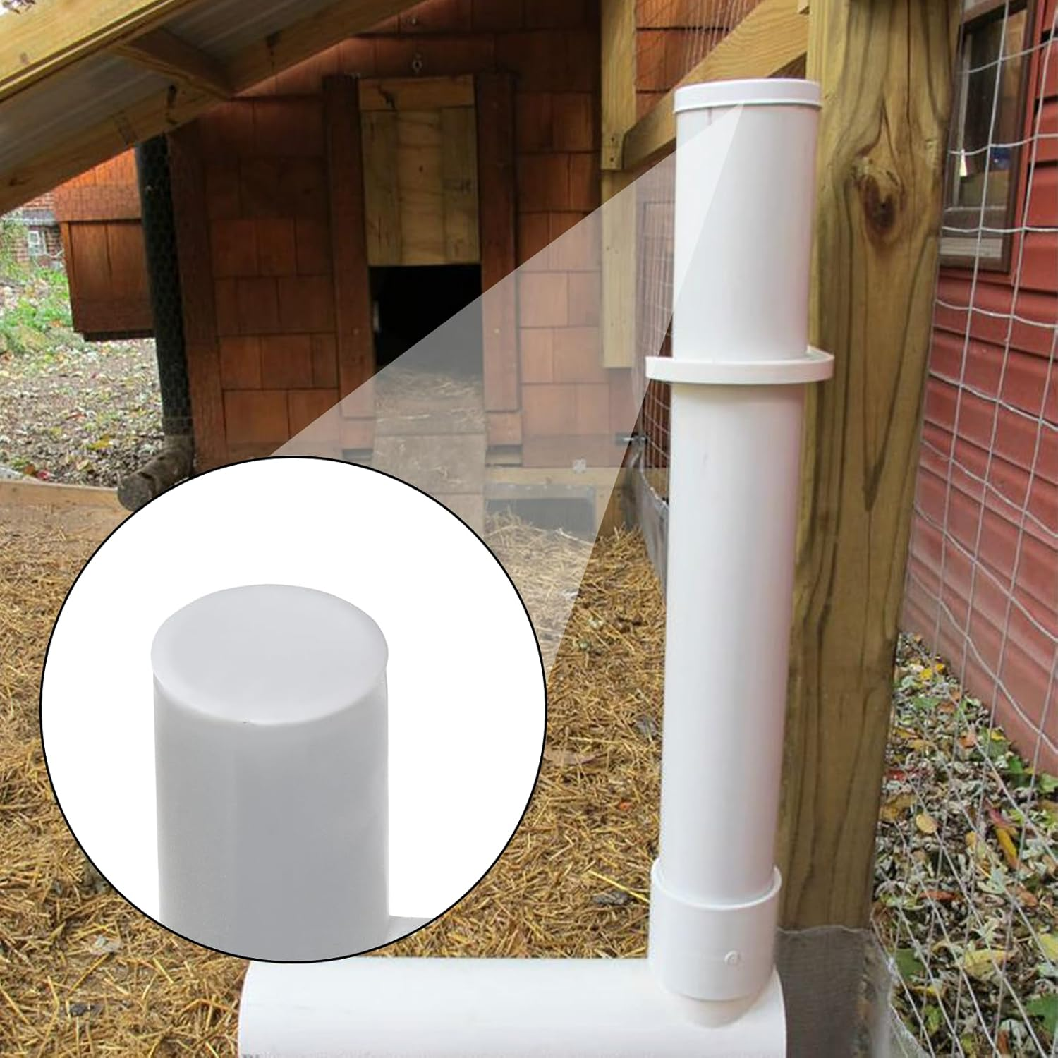 Ventilation Pipe Cover 100 Mm, Ventilation Pipe Cover for Sleeve Plugs, Spring Cover 100 Mm, PVC Pipe Cover, Spring Cover, Cover Cap, Ventilation Pipe End Cap, Uv-Resistant Asa Plastic (White image number 5