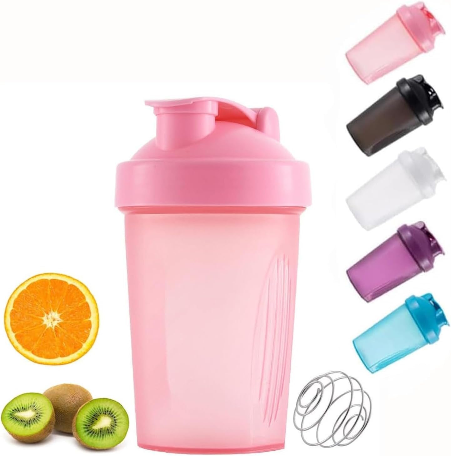 Zukent Protein Shaker Bottle with Stainless Steel Mixing Ball, Shaker for Protein Shakes, Protein & Supplement Shaker Bottle, BPA Free, Dehp-Free, Leakproof, for Fitness Sports Gym - 400Ml (Purple)