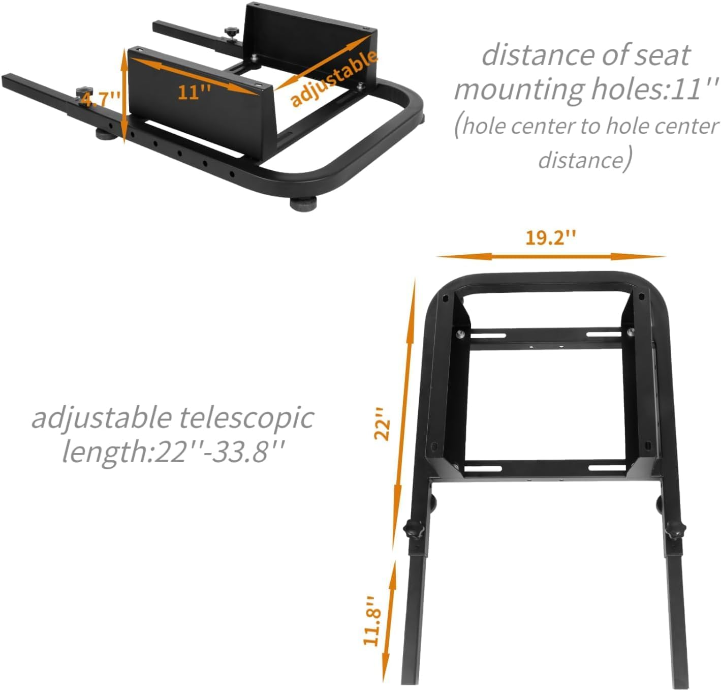Dardoo New Racing Rear Seat Frame Fit for Red&Black Racing Seat Suitable for Universal Steering Wheel Stand Support DIY image number 5