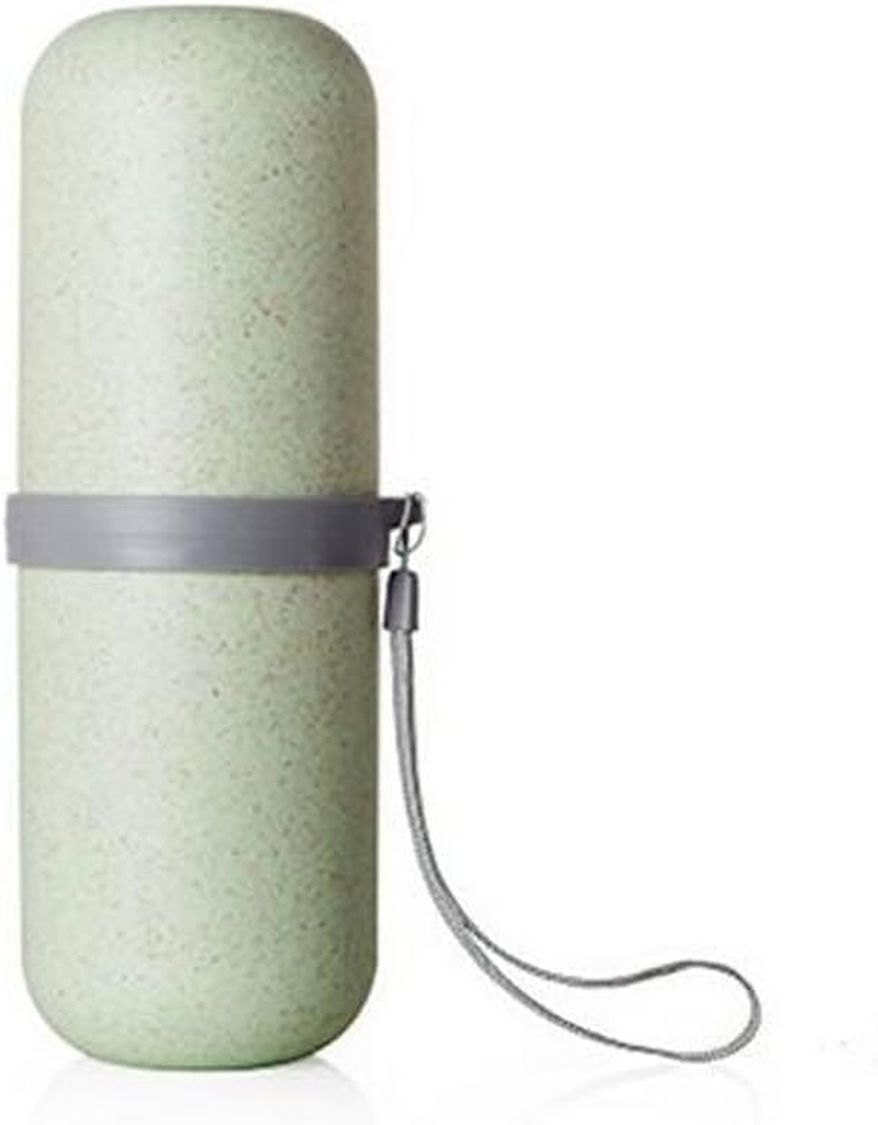 1Pcs Travel Toothbrush Cup Multifunction Wheat Stalk Wash Gargle Cup Portable Business Trips Handy Tcontainer Storage Box Organizer for Travel and Outdoors (Green) image number 3