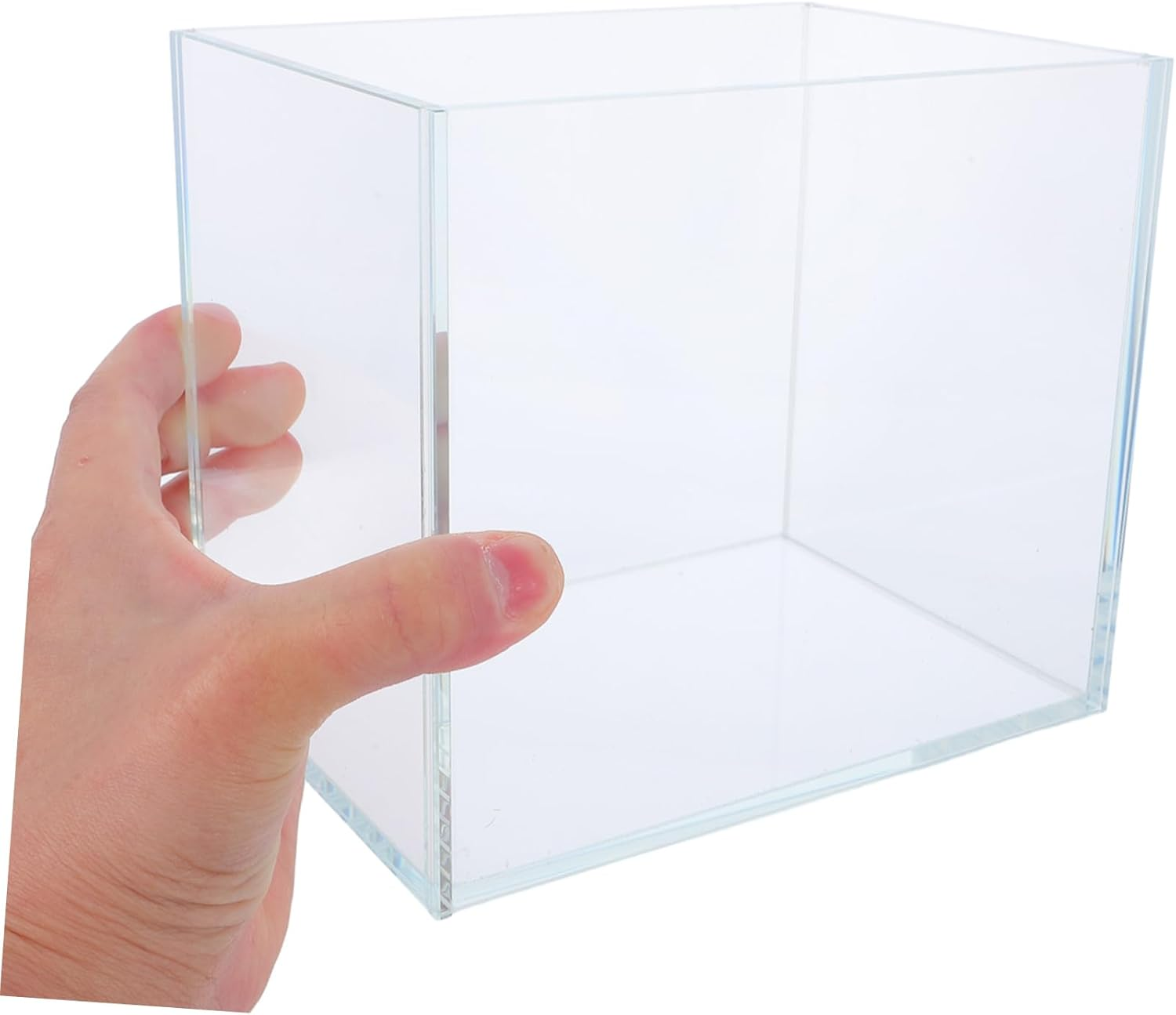 ERINGOGO Mini Glass Betta Fish Tank Transparent Desktop Aquarium Compact Space Saving Design Easy Maintenance Clear Viewing for Office Home Aquatic Pets