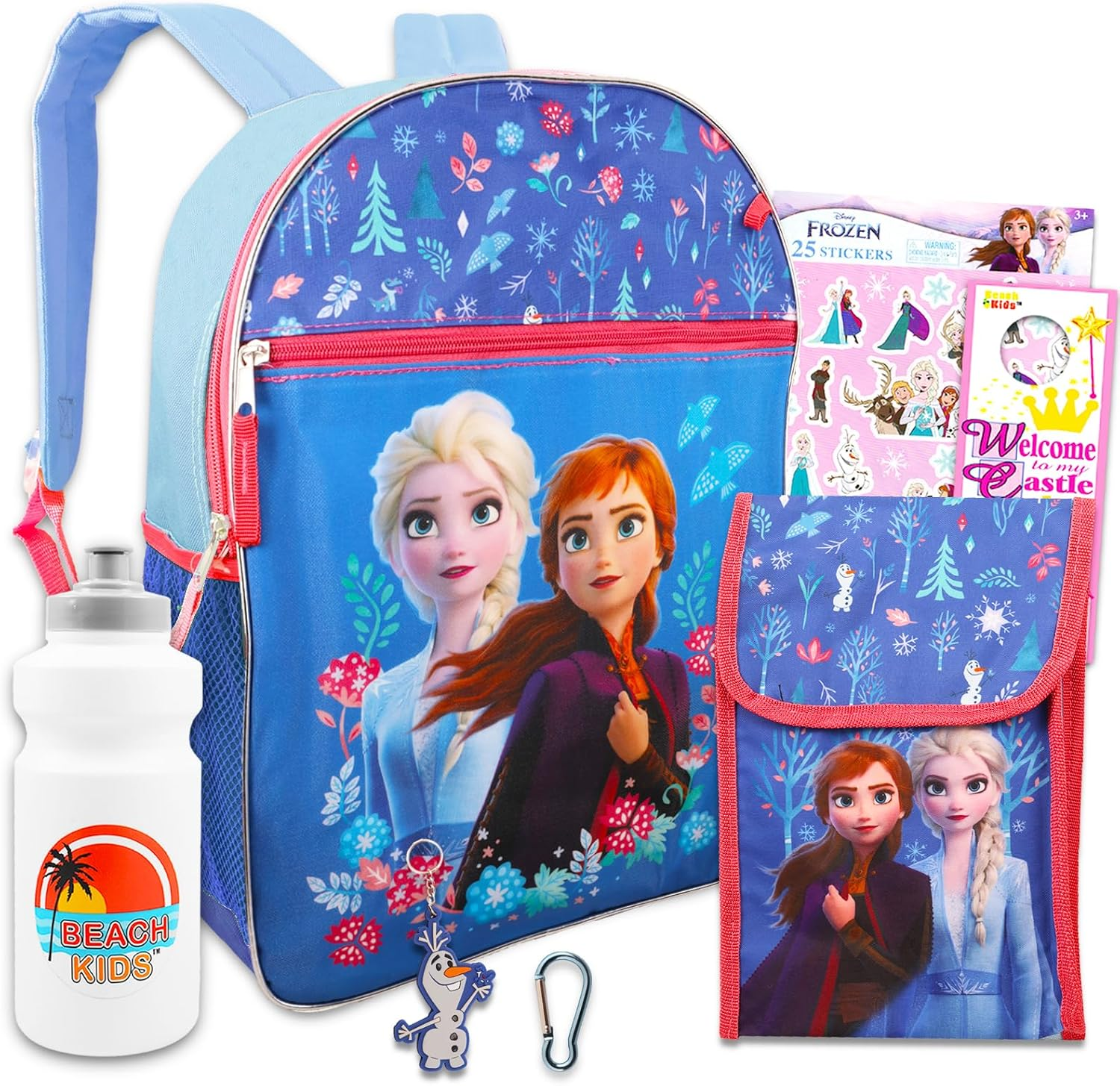 Disney Frozen Backpack with Lunch Box for Girls - Frozen Backpack, Frozen Lunch Bag, Stickers, More | Frozen School Supplies Bundle, Frozen Backpack with Lunch Box, Frozen Backpack and Lunch Box, image number 3