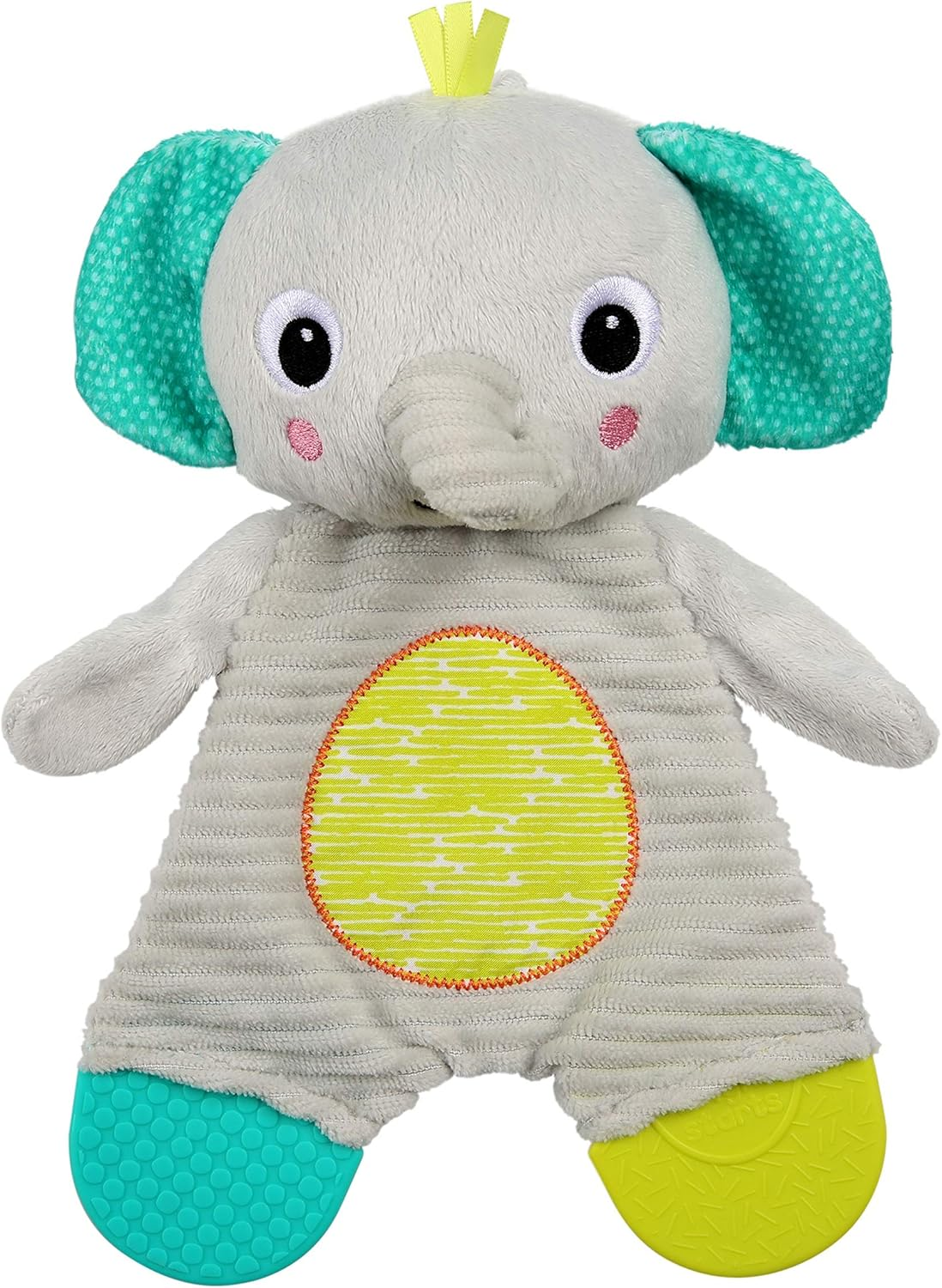 Bright Starts Snuggle & Teethe Bpa-Free Crinkle Teething Plush Baby Toy - Elephant image number 4