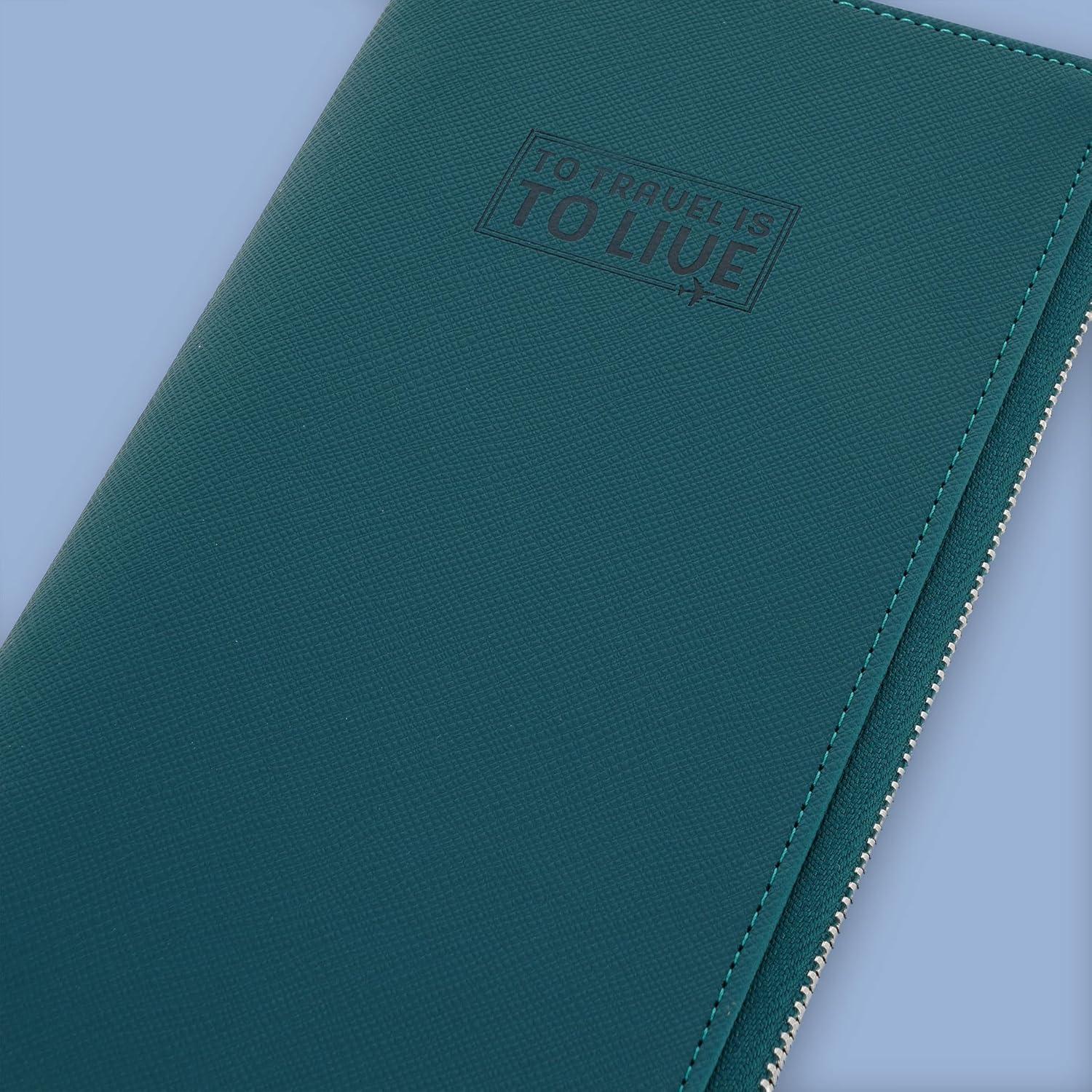 Legami - Petroleum Blue Travel Document Bag Passport Organizer RFID Blocking 4 Large Pockets 7 Small Pockets Zipper 11 X 24 X 3 Cm Blue L Casual, Blue, L, Casual image number 4