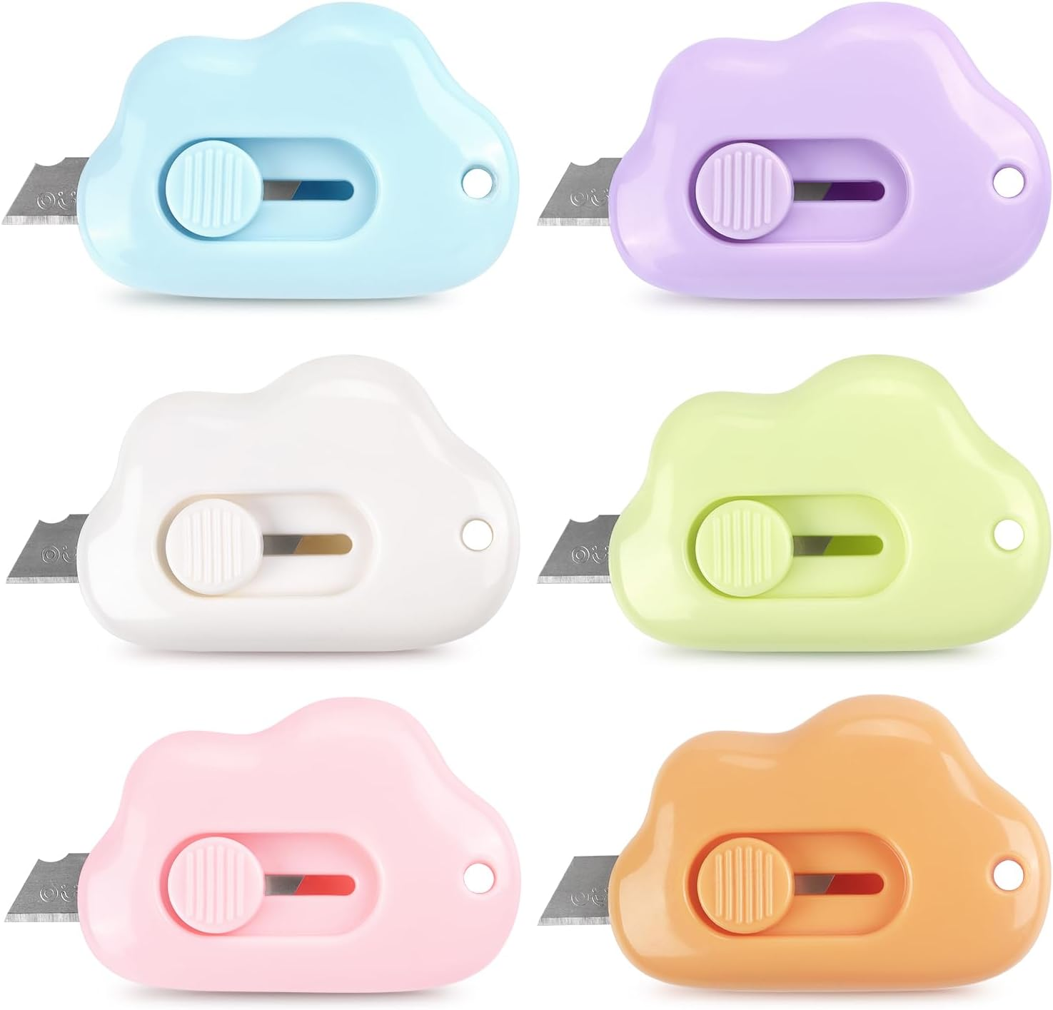 Tamaki Mini Box Cutter Cloud Retractable Letter Opener Envelope Slitter, Package Opener for Envelope Mail Letter Box Paper DIY Projects, 6 Pack image number 1