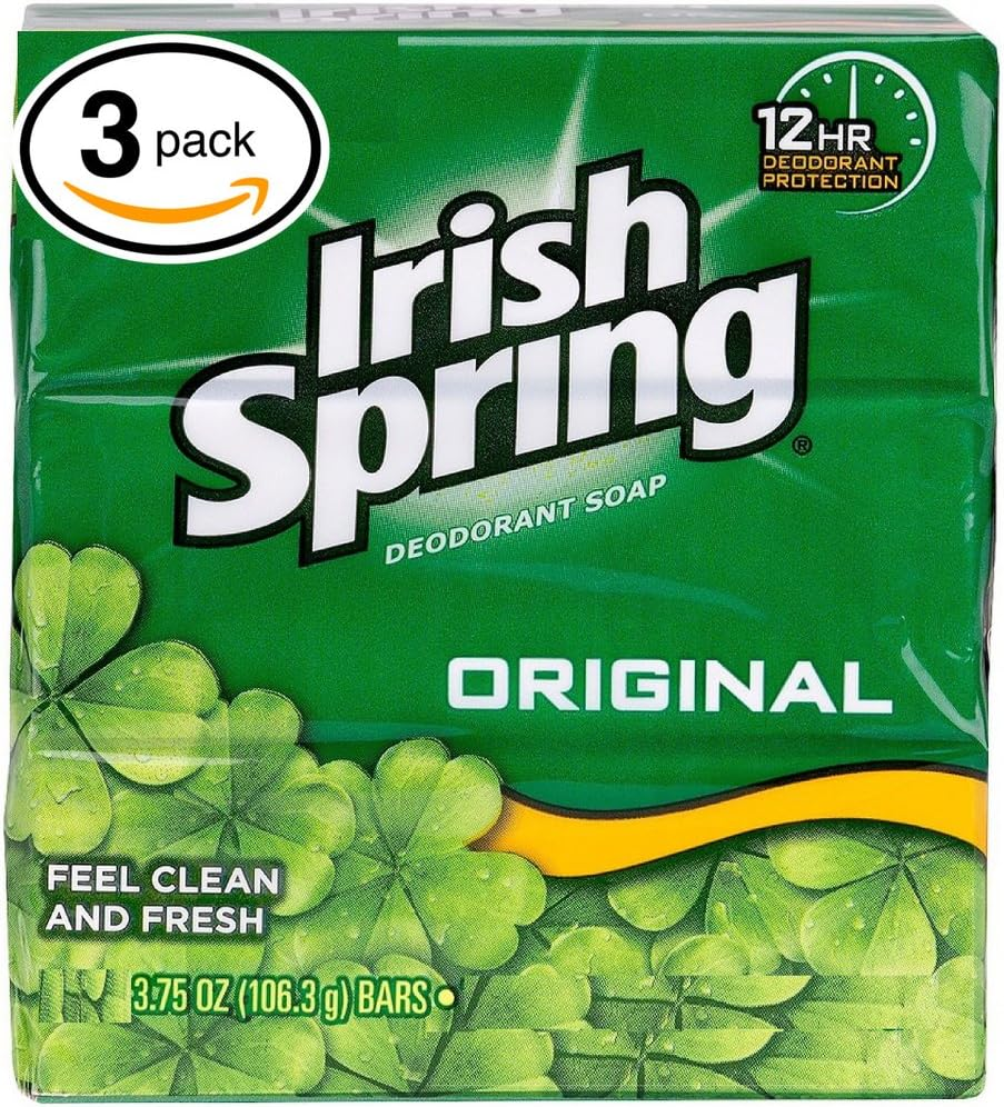 Irish Spring Bar Soap for Men & Women. 12-HOUR ODOR / DEODORANT PROTECTION! for Healthy Feeling Skin. Great for Hands, Face & Body! (12 Bars, Moisture Blast)