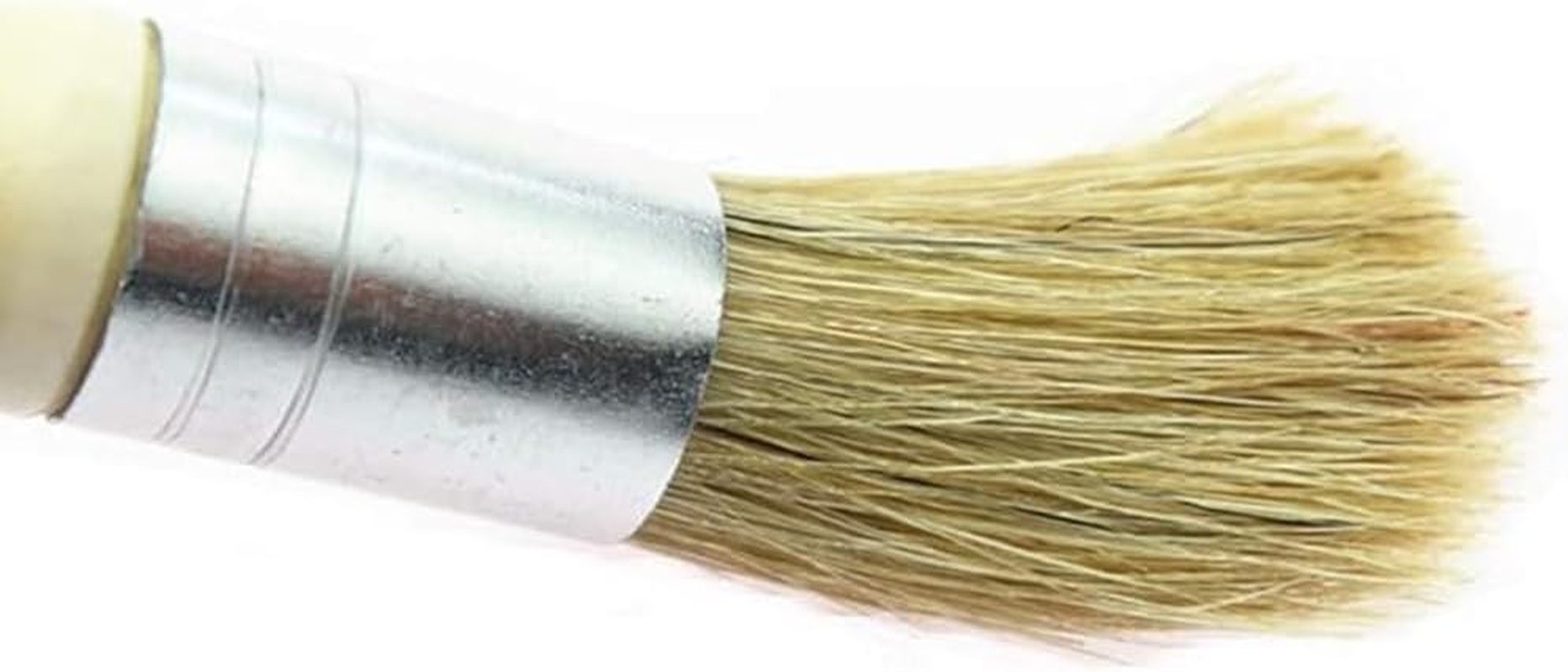 3 - Piece Set of Natural Bristle Wax and Paint Brushes with Wooden Handles, Ideal for All Paints, Home Decor, and DIY Art Crafts image number 1