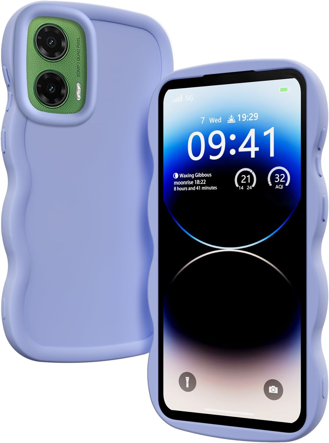 XINYEXIN Liquid Silicone Case for Motorola Moto G35, Waves Curly Shape Cute Soft Shockproof Mobile Phone Protective Case - Pink