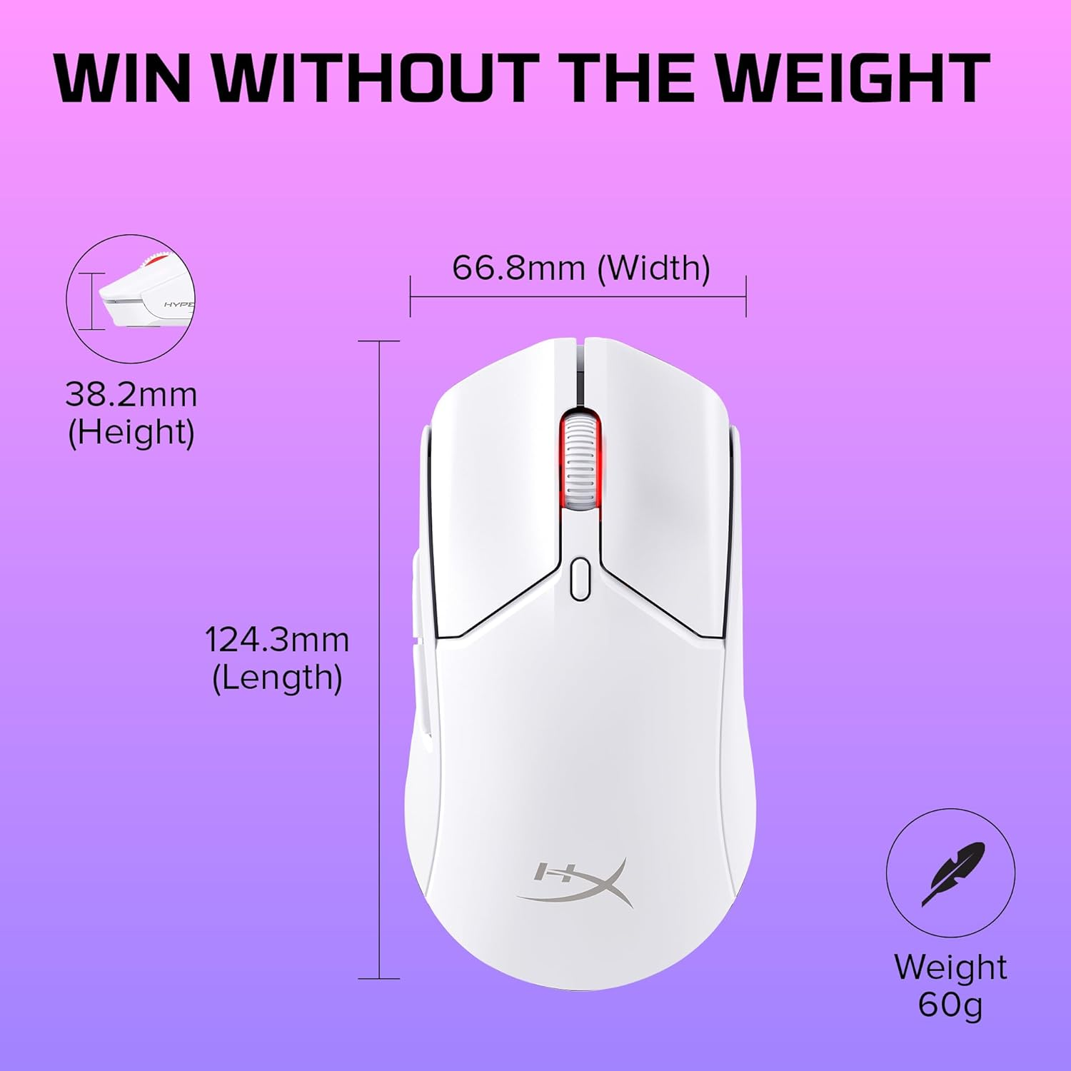 Hyperx Pulsefire Haste 2 Wireless Mouse White image number 2
