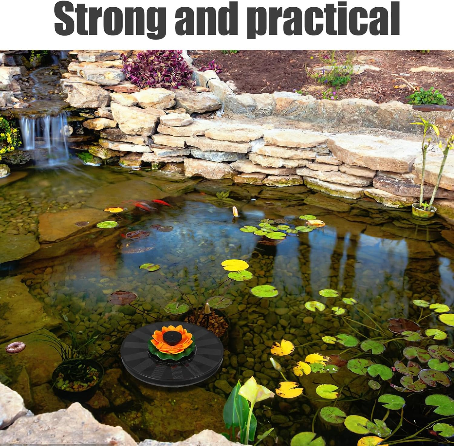 COHEALI Solar Powered Lotus Floating Fountain Easy Install Outdoor Water Feature for Bird Bath Garden Pool Vibrant Decorative Solar Fountain with Automatic Operation image number 4