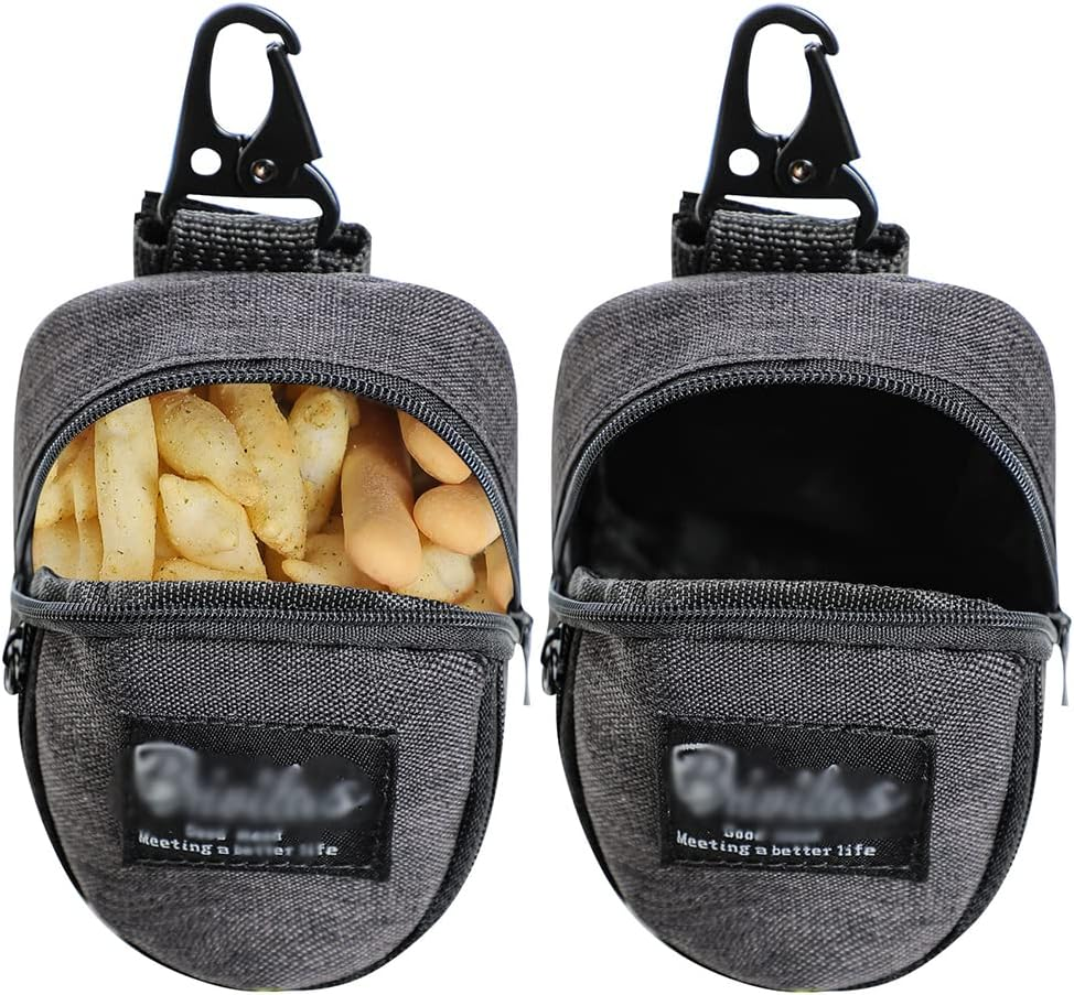 Dog Training Treat Pouch with Pet Waste Bag Dispenser and Poop Bag Holder - Rose Red - Grey image number 6