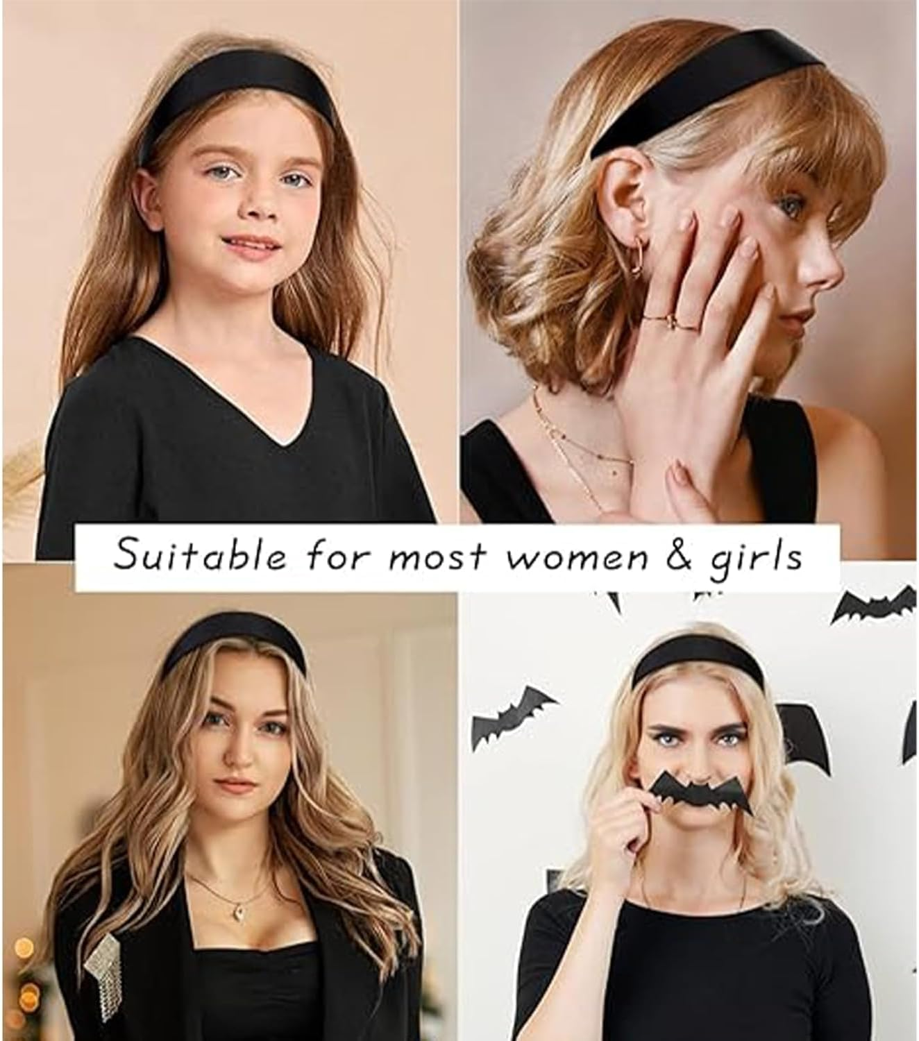 Wide Headband 4 Cm Headband Women'S Wide Classic Basic Black Band Headband for Women Made of Material, Elegant Accessory for Any Occasion