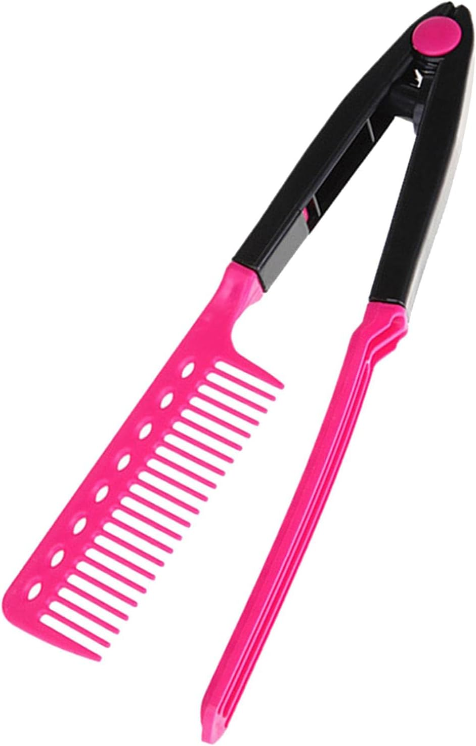 Koolsoo V Type Hair Straightener Comb Folding Straightening Brush Fashion Straight Comb Professional Flat Iron Comb for Knotty Hair Tangled Hair