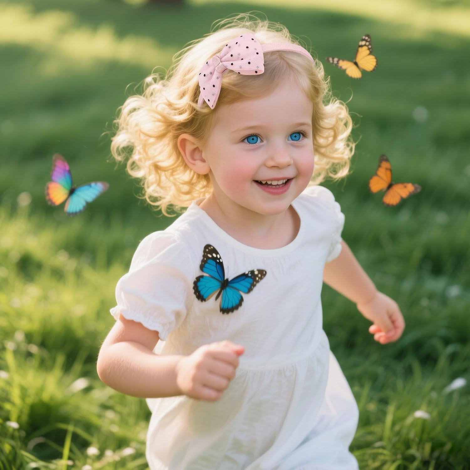 EXIPSAT 4 X Pearl Pattern Bow Headband for Girls, Elegant Headband with Glitter Stone Details, Party & Festive Accessory image number 4