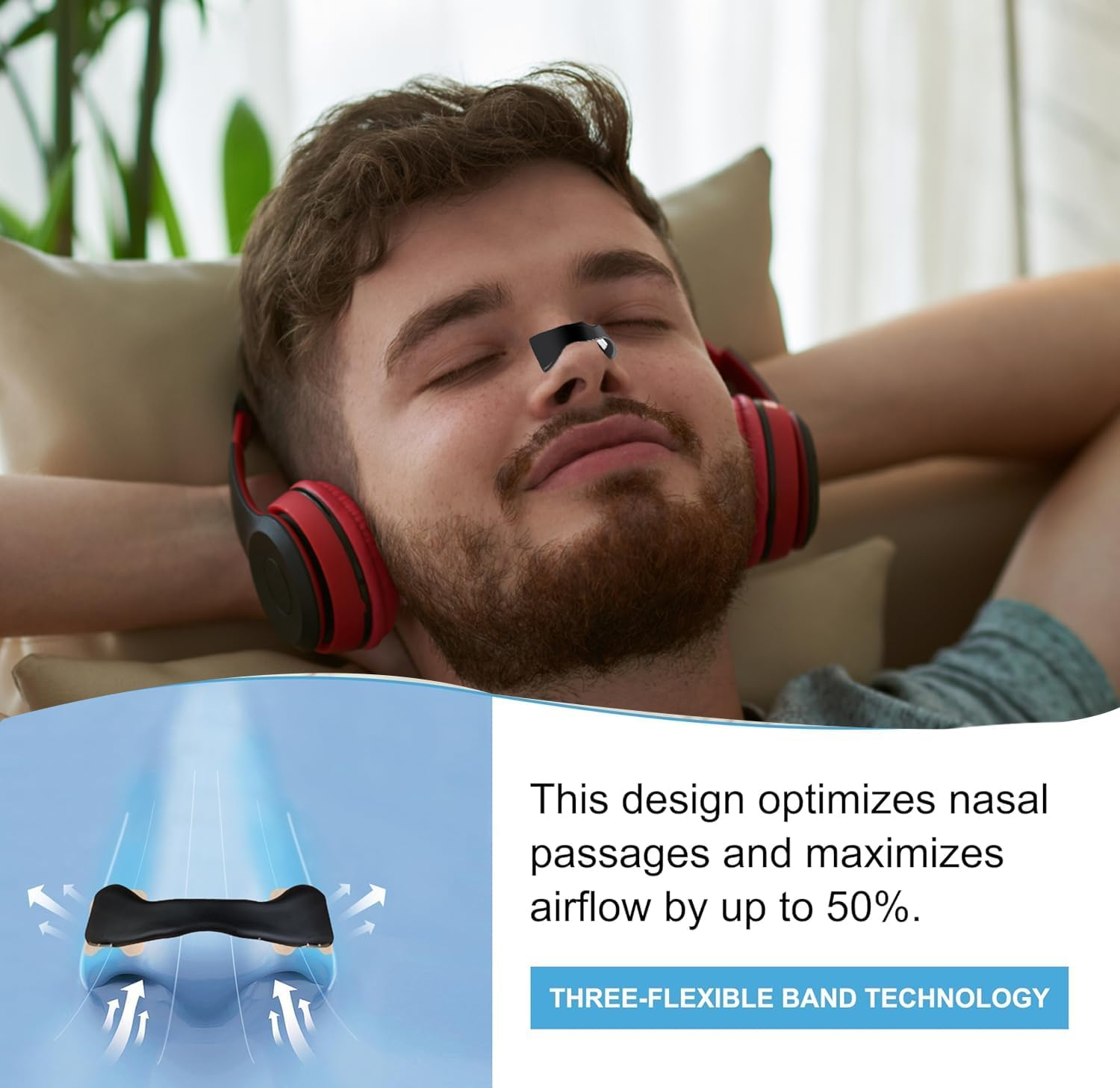 30Pcs Breathe Magnetic Nasal Strip anti Snoring Breathing Nasal Strips Sleep,Improve Oxygen Flow anti Snoring Nasal Strips for Men & Women&ndash; for Better Breathing, Sleep & Exercise, All-Night Comfort image number 3