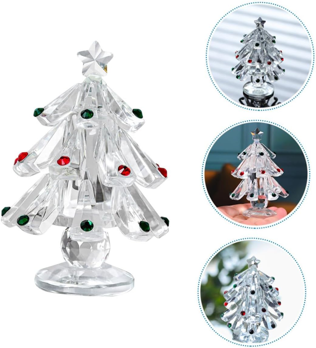 Christmas Tree Ornaments Snowman Bell Glass Decorative Figurine for Desktop Home Office Christmas Party Supplies image number 1