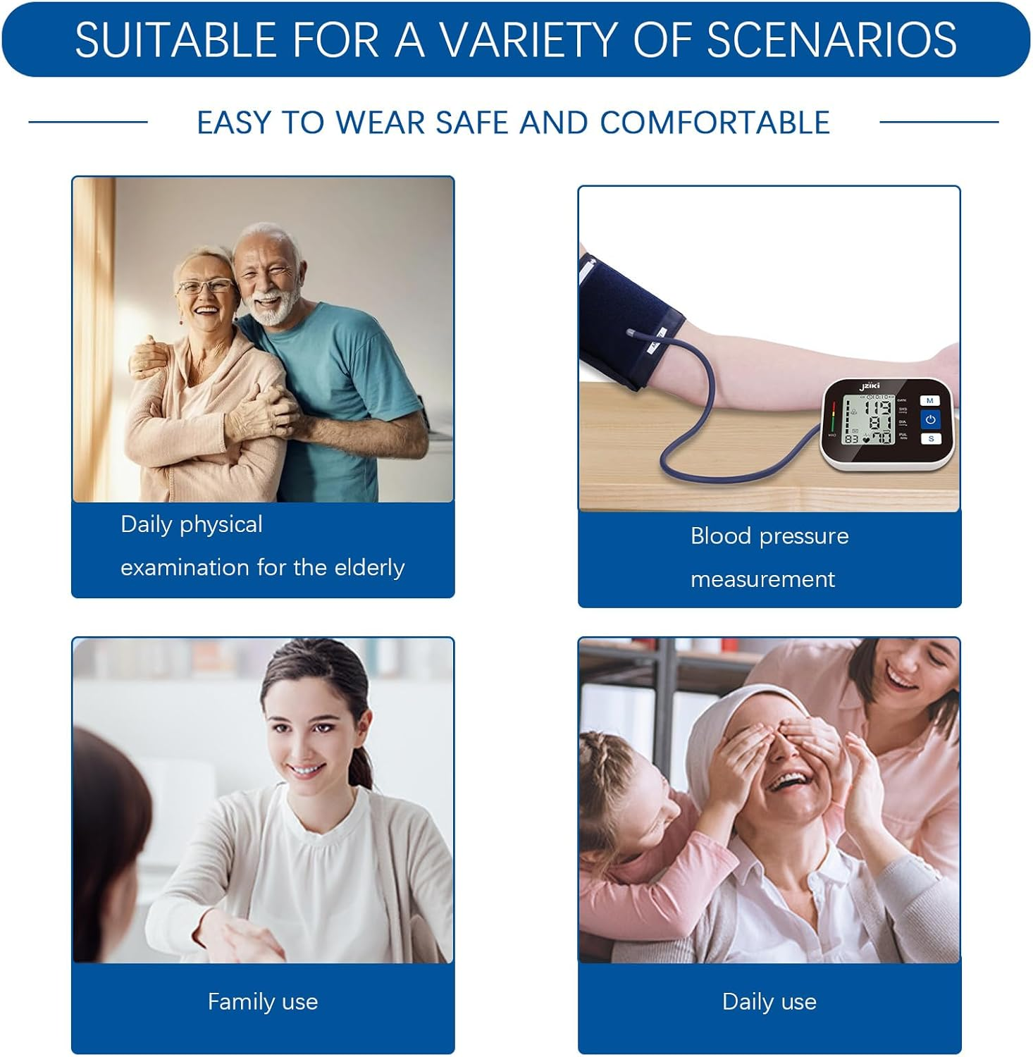 Blood Pressure Monitor for Home Use, Automatic Upper Arm BP Machine, 2 X 99 Memories, Large Screen & Adjustable Cuff, Easy to Use for Seniors image number 3