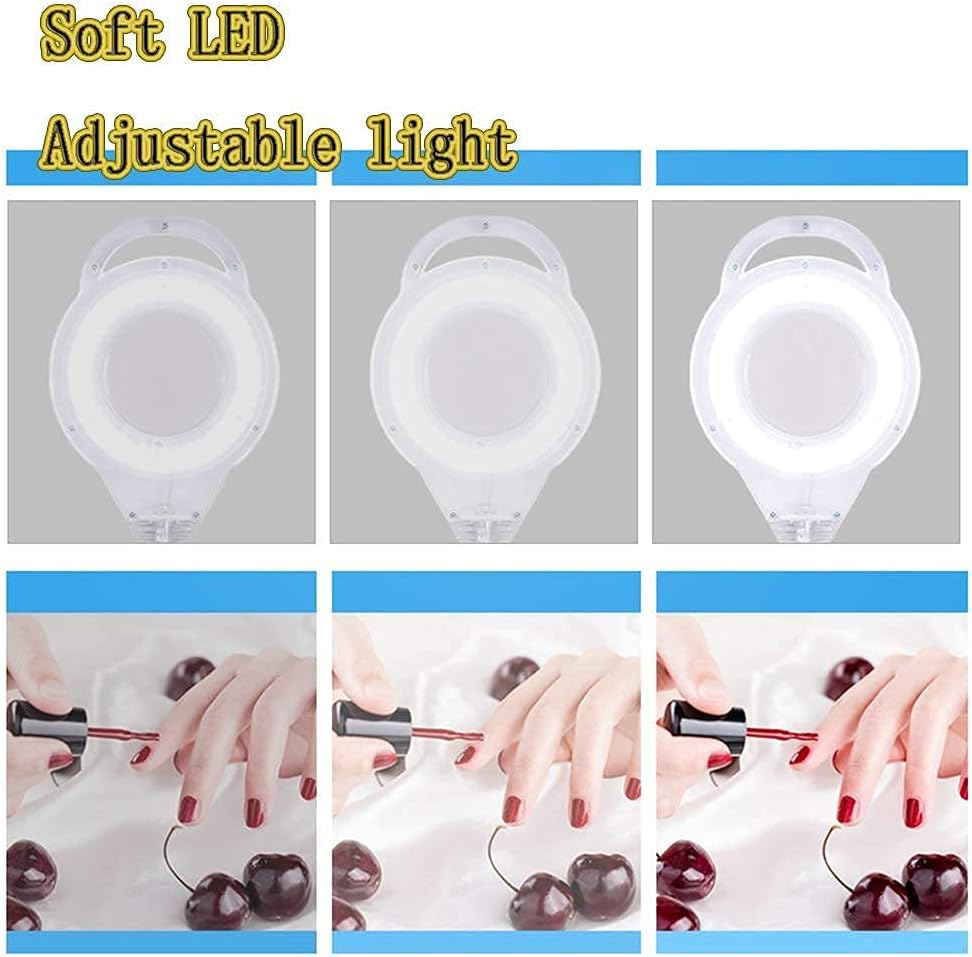 Magnifier Magnifying Magnifier Lamp 360&deg; Rotatable Floor Standing Magnifying Lamp with 8X Magnifying Glass Light Salon Spa Beauty Tattoo XXZ image number 2
