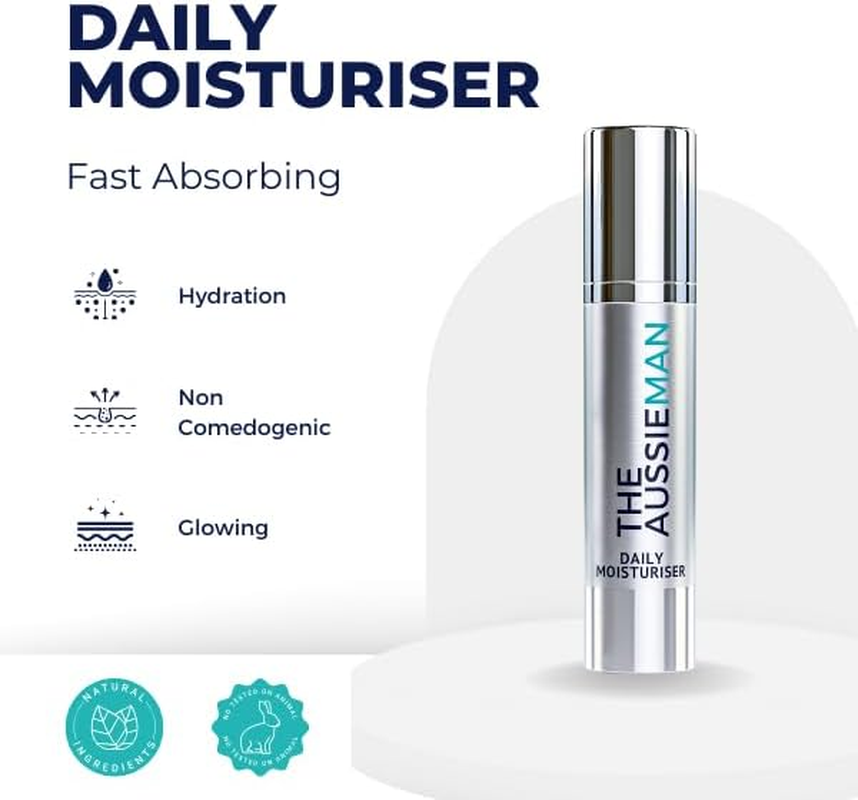 THE AUSSIE MAN - Daily Moisturiser, Fast-Absorbing, Dual-Action Moisturiser, Dissolves Dead Skin and Deeply Hydrates, 50ML image number 2