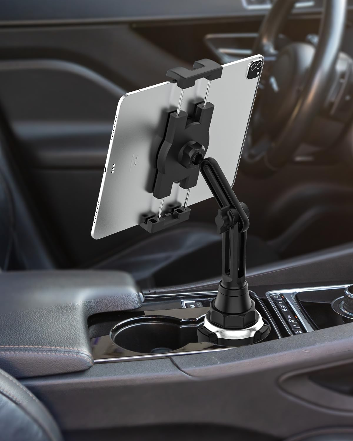 Woleyi Cup Holder Tablet Mount, Car/Truck Cupholder Phone Ipad Holder Stand with Adjustable Arm for Ipad Pro 9.7, 11, 12.9/Air/Mini, Samsung Galaxy Tabs, Iphone, More 4-13" Cell Phones and Tablets image number 3